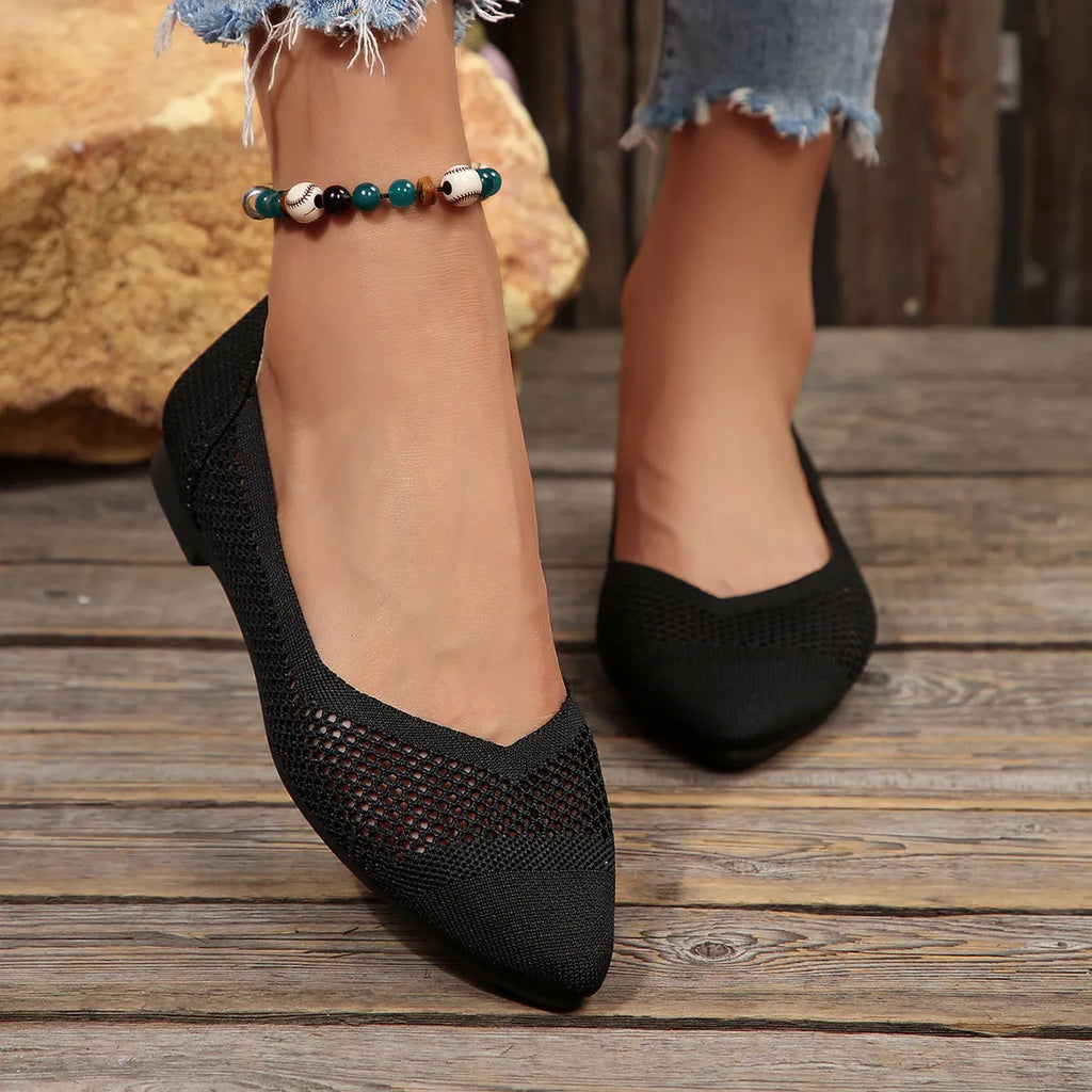 Mesh Point Toe Flat Slip-Ons