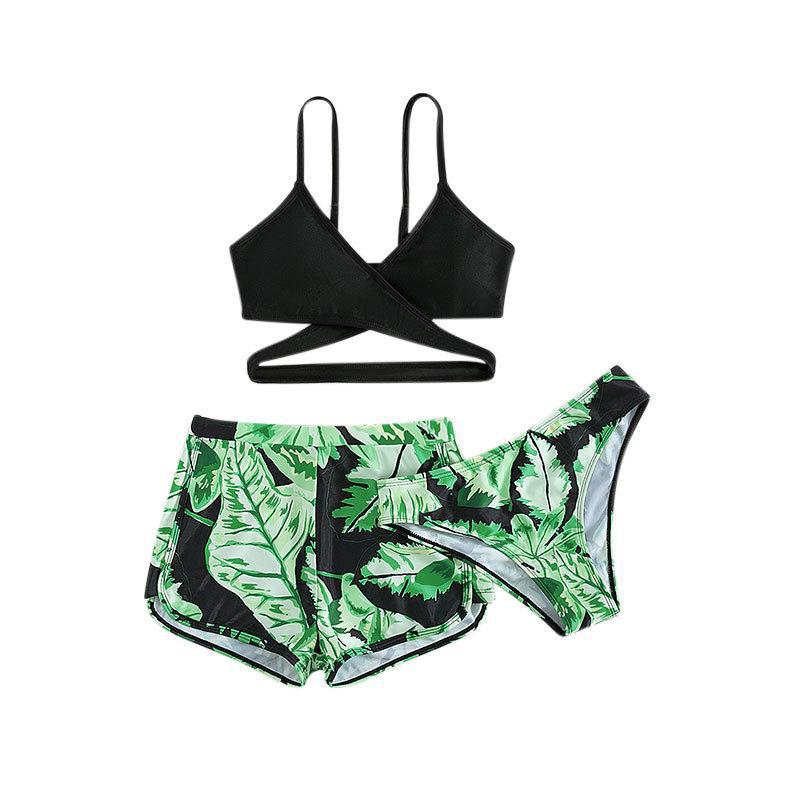 Three-Piece Swimwear Set, Printed Bikini for Girls, Children's Swimwear for Export