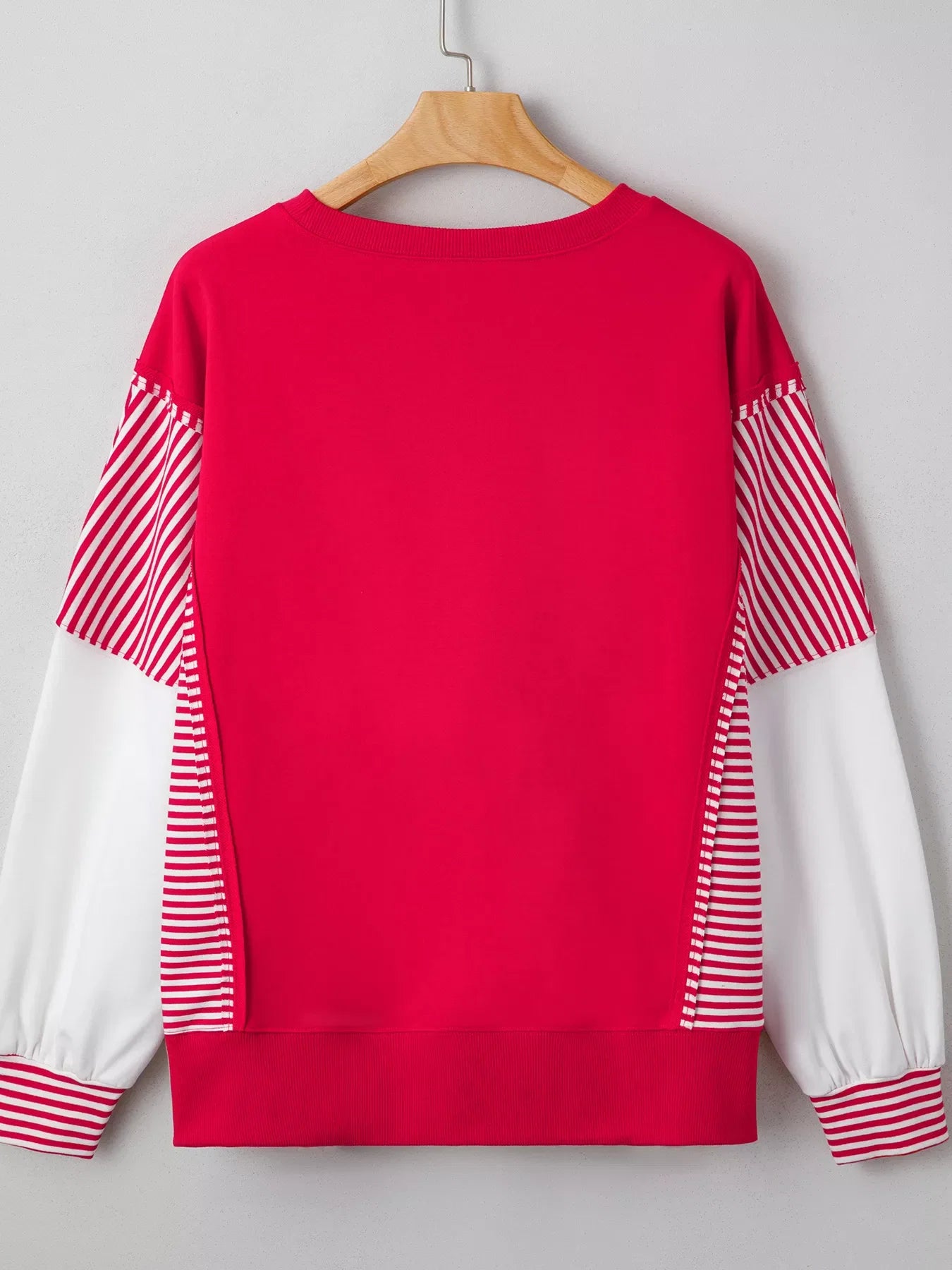 Striped Patchwork Sleeve Colorblock Sweatshirt