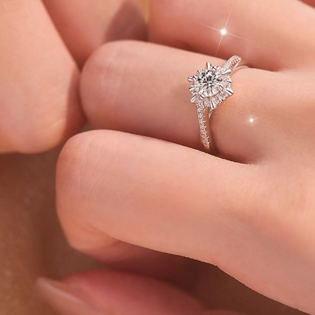 2 Piece Moissanite 925 Sterling Silver Ring