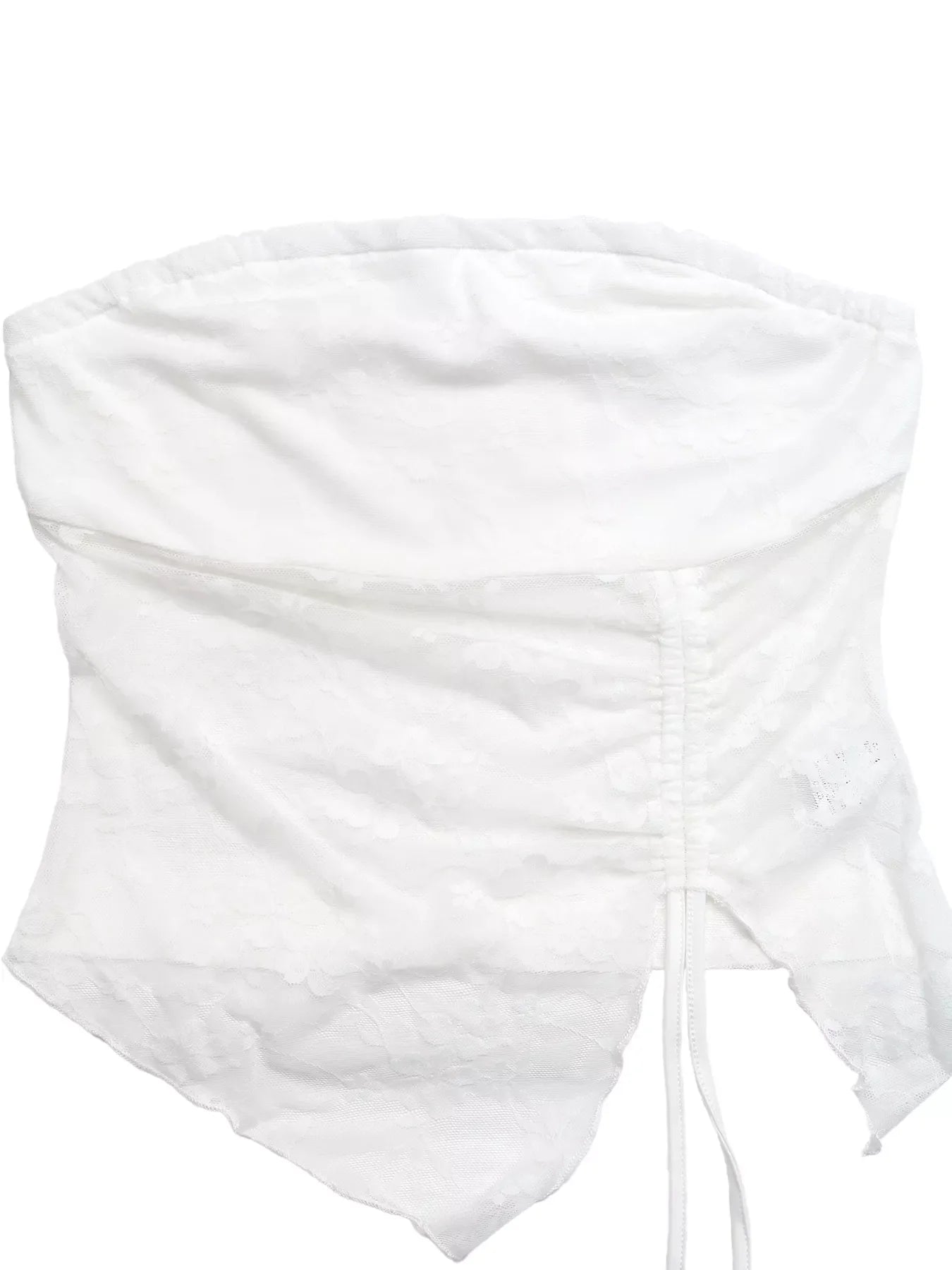 Ruched Lace Tube Top
