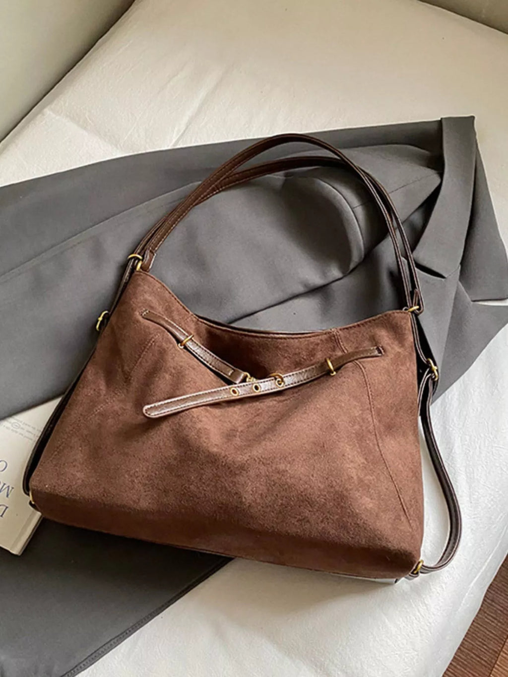 Vintage Suede Tote Bag