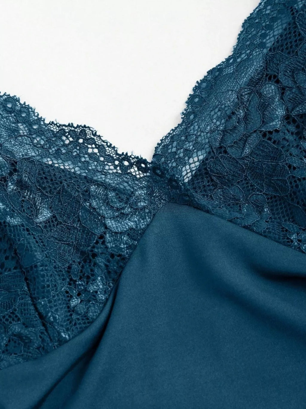 Lace Trim Ruched Mermaid Dress