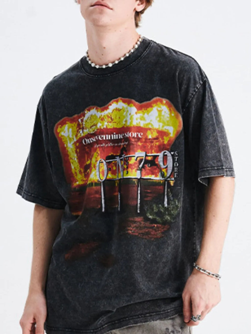 Men's Graphic Round Neck Half Sleeve T-Shirt