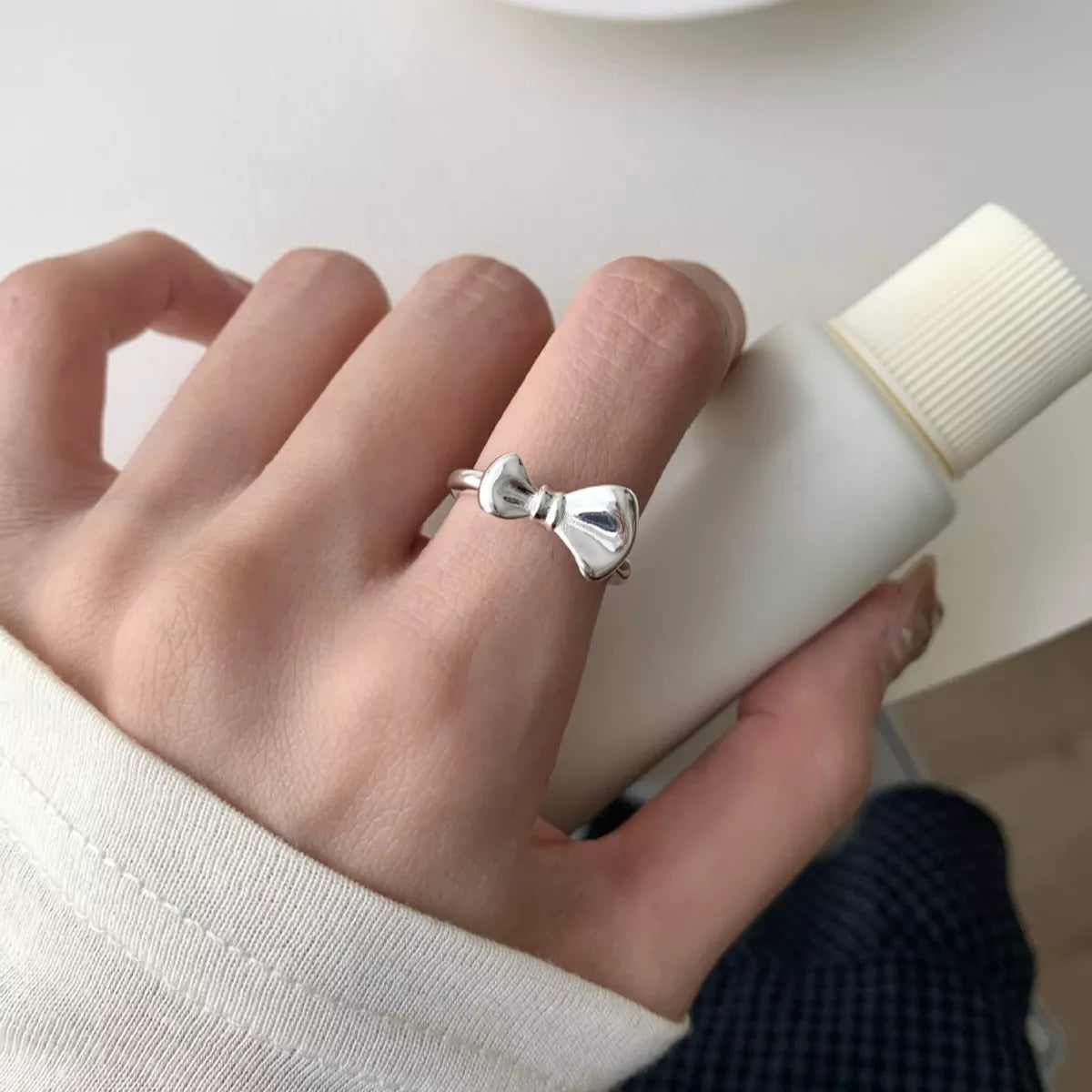 925 Sterling Silver Bow Ring