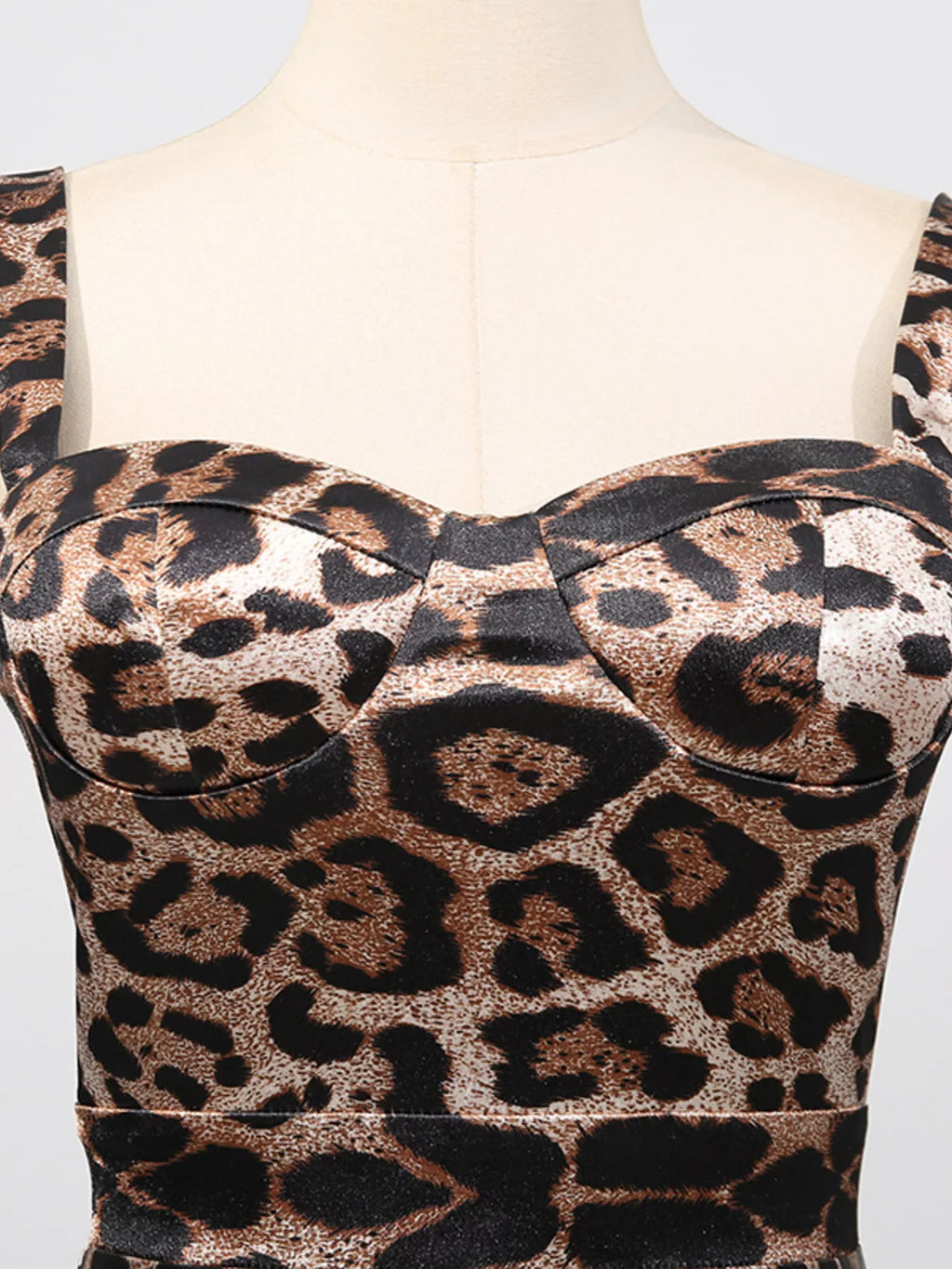 Leopard Print Bodycon Back Slit Midi Dress