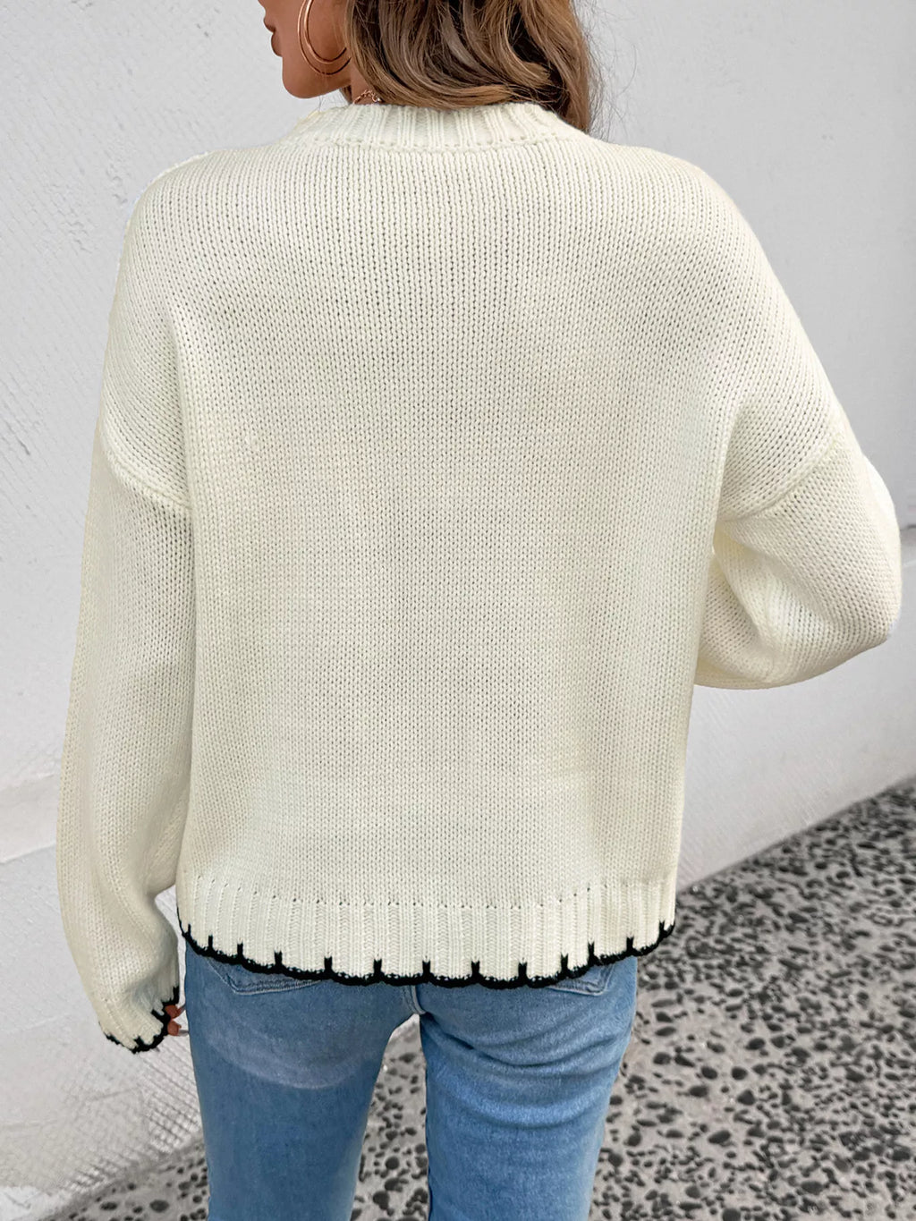 Cable Knit Round Neck Sweater
