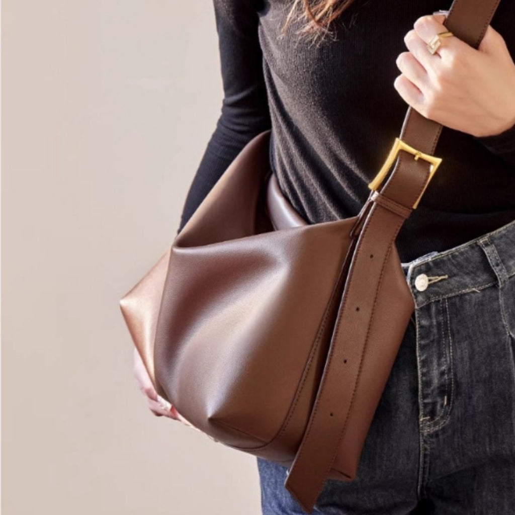 Leather Buckle Shoulder Bag