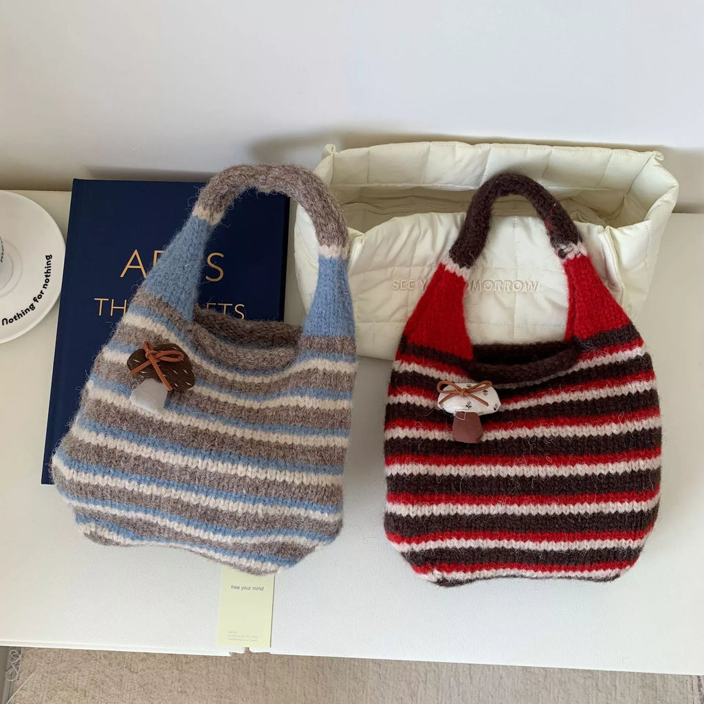 Knitted Striped Handbag