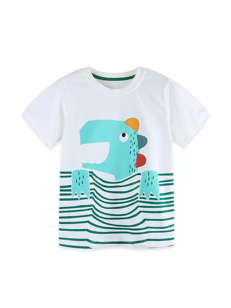 Children's Cartoon Graphic Short Sleeve T-Shirt
