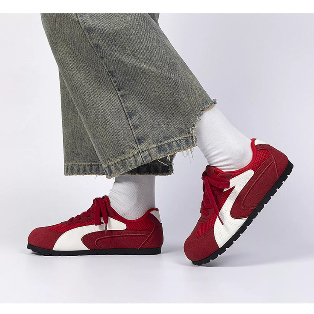 Contrast Lace Up Casual Sneakers