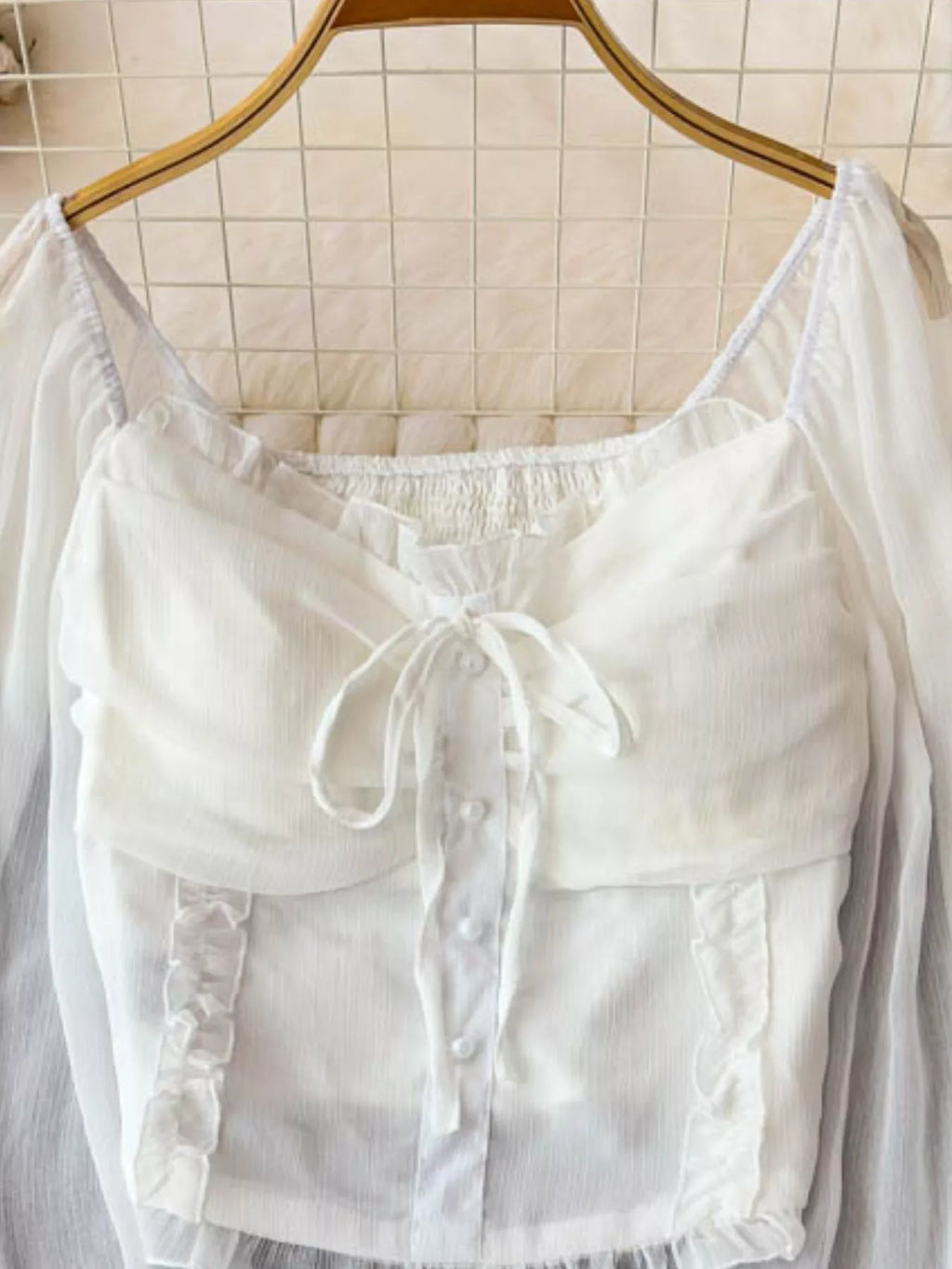 Frill Flounce Sleeve Blouse