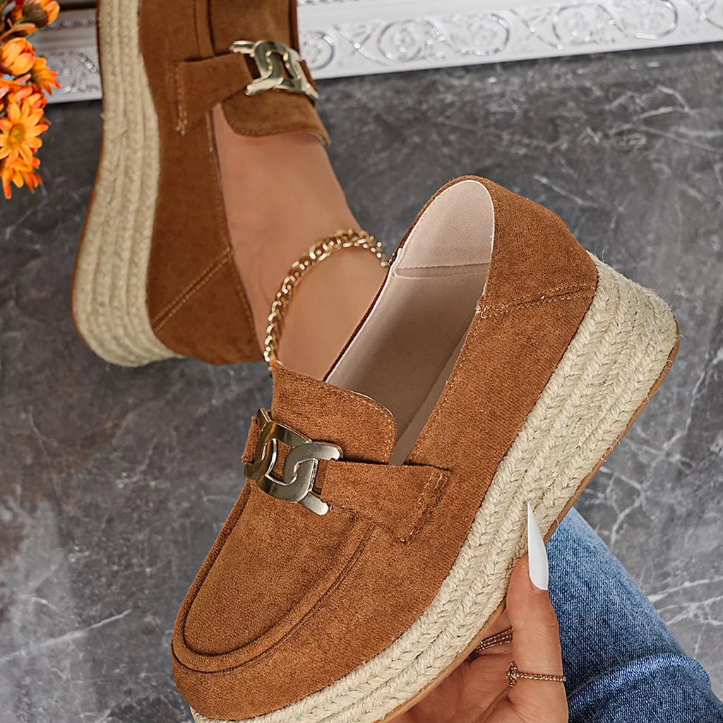 Round Toe Platform Slip-Ons