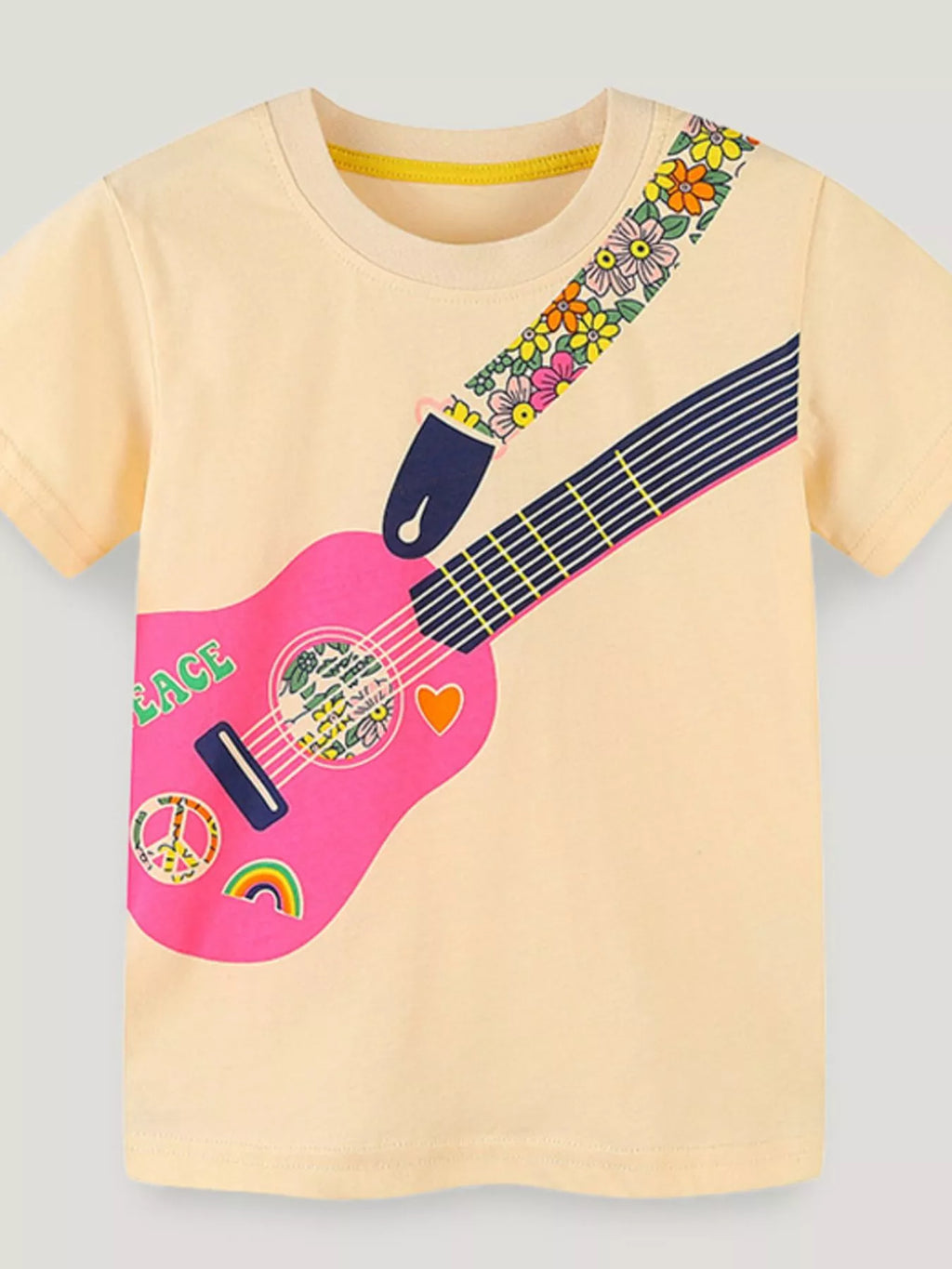Children's Peace Guitar Print T-Shirt