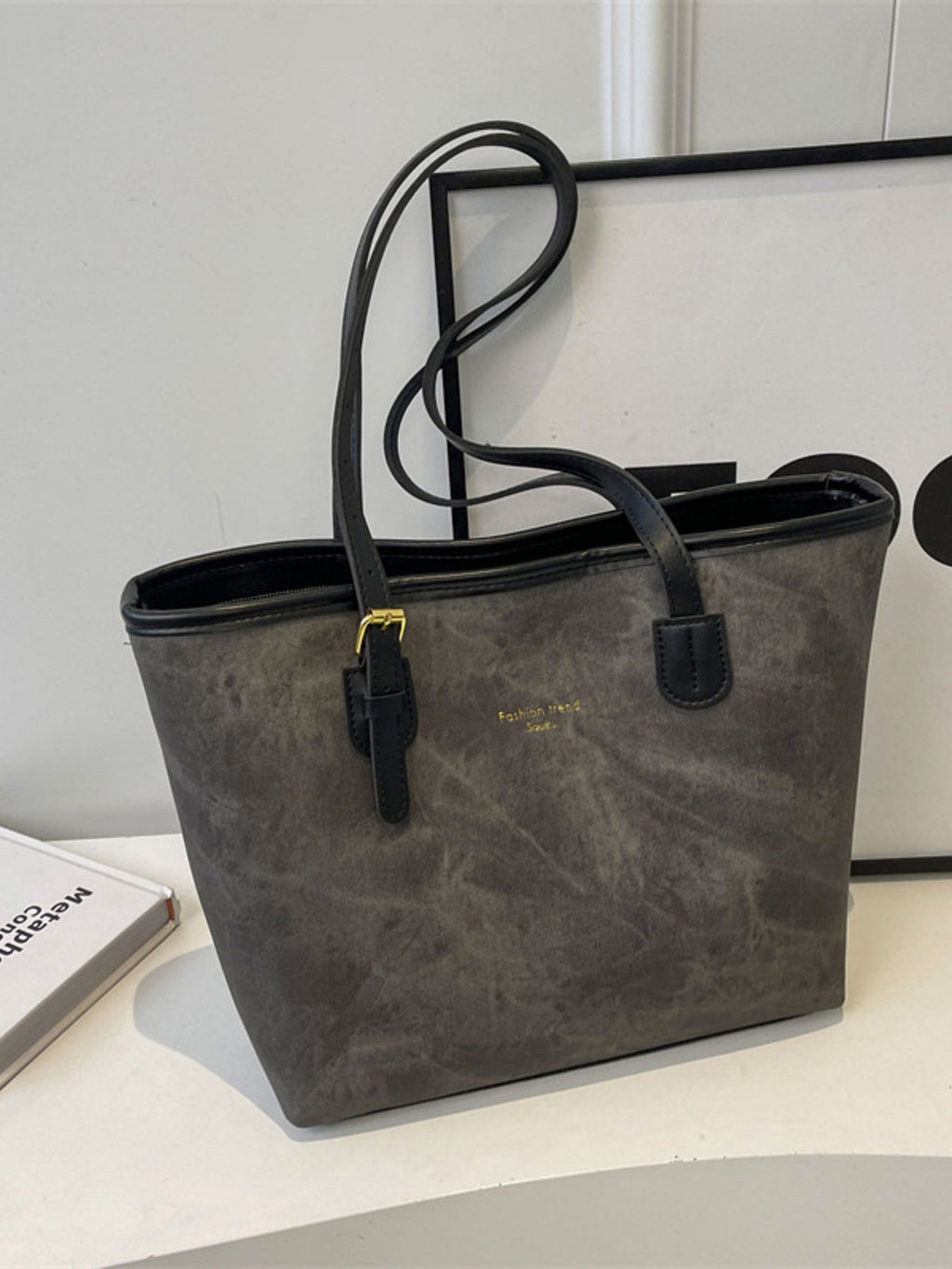 Contrast Strap Tote Bag