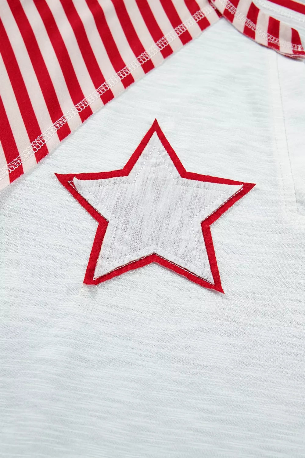 Star Detail Flag Inspired Short Sleeve Top