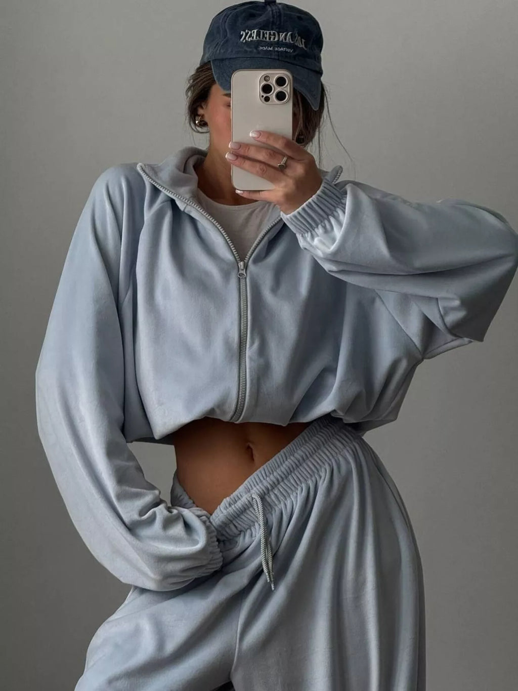 Zip Up Long Sleeve Outerwear and Pants Set