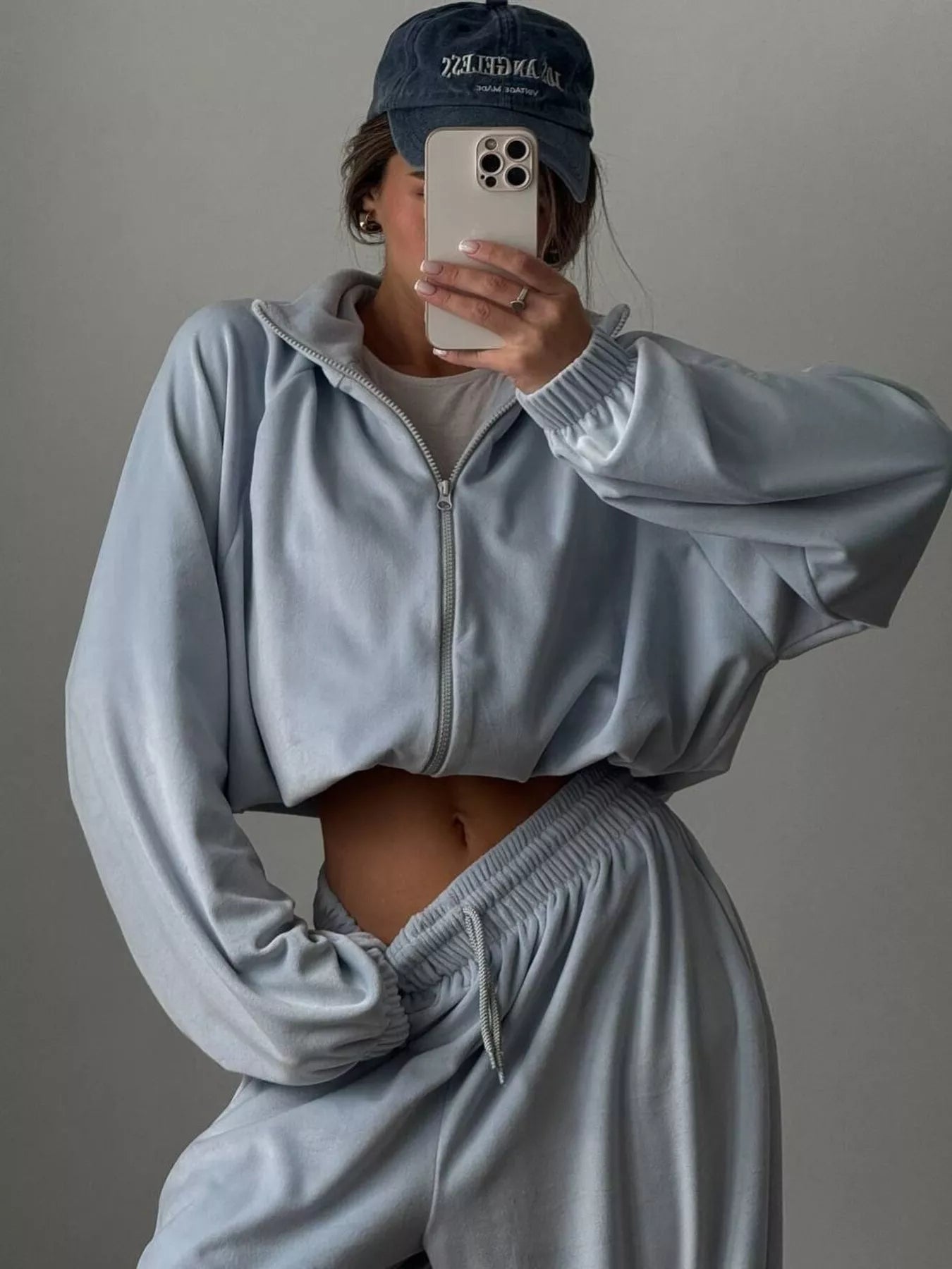 Zip Up Long Sleeve Outerwear and Pants Set