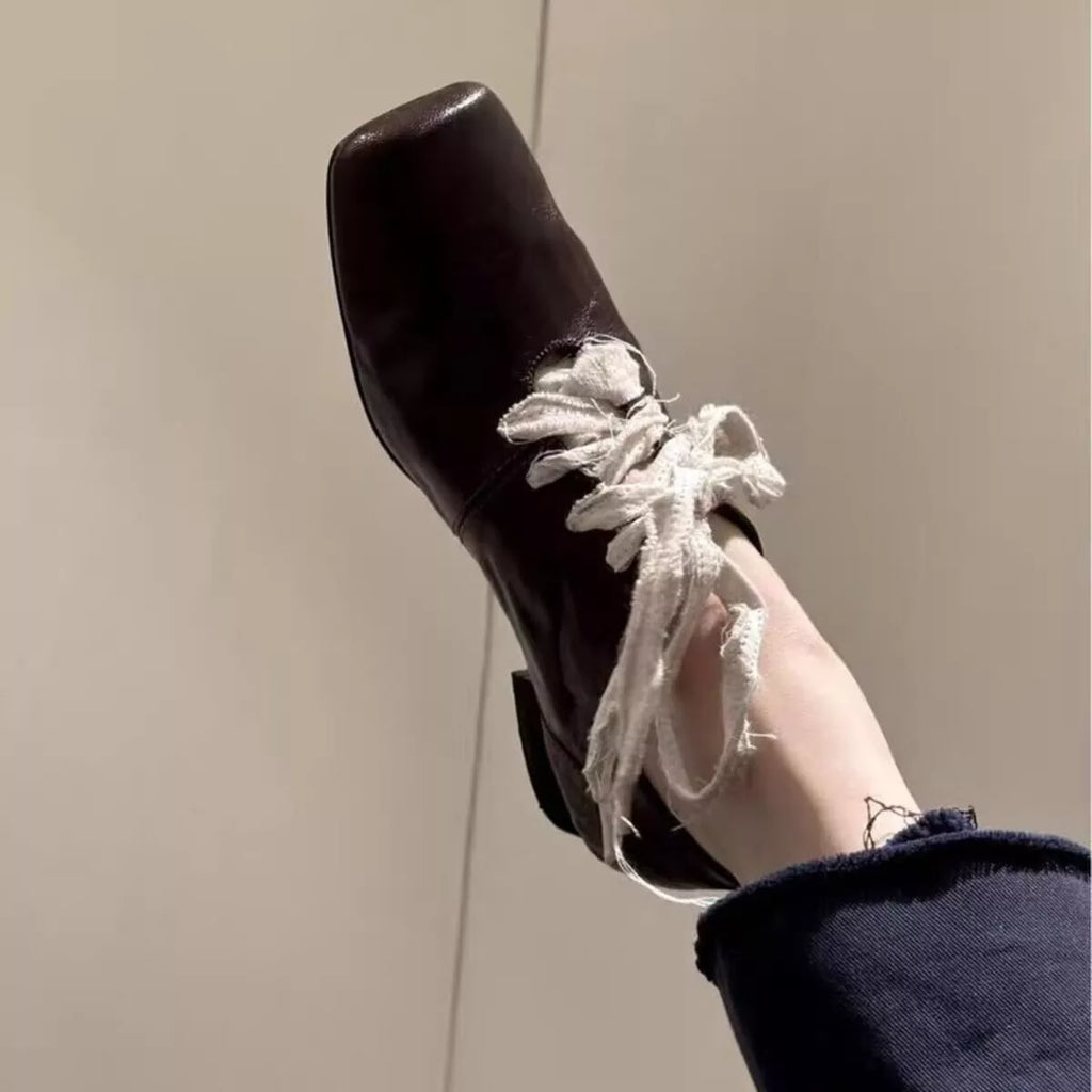 Square Toe Block Heels Pumps