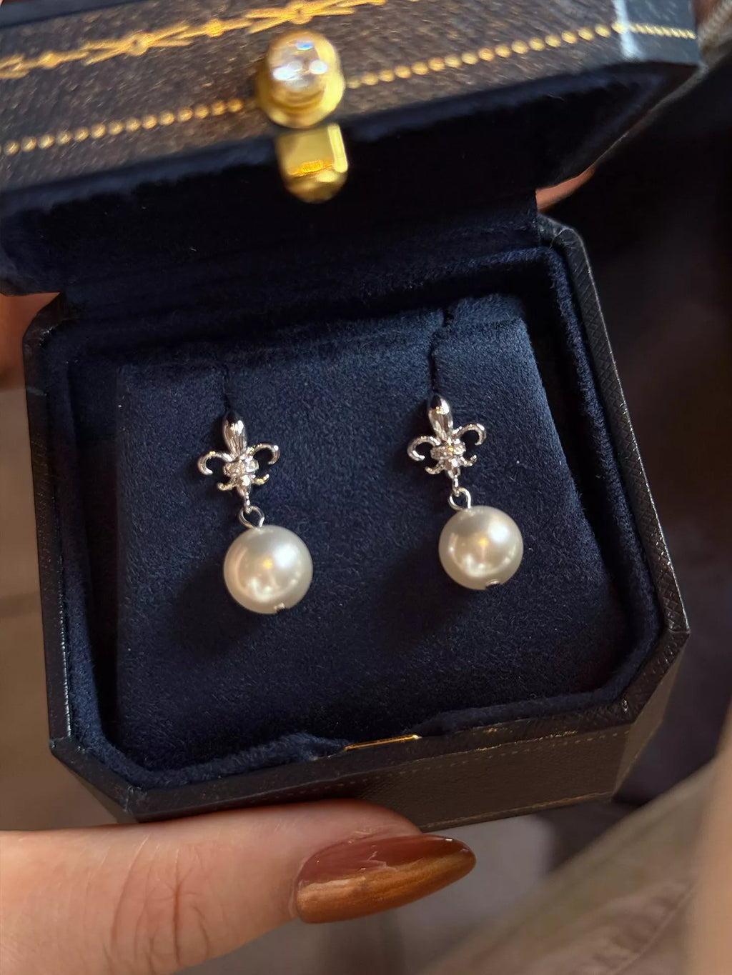 Alloy Pearl Drop Earrings