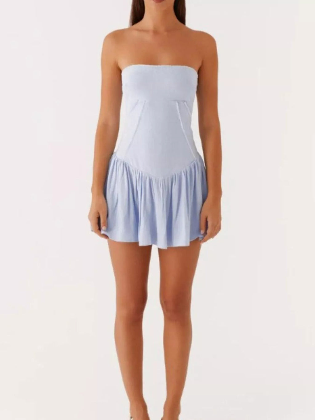 Lace Up Back Tube Dress