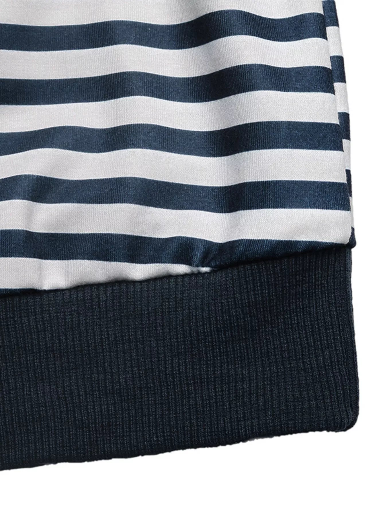 Striped Off-Shoulder Ribbon Accent Sweatshirt