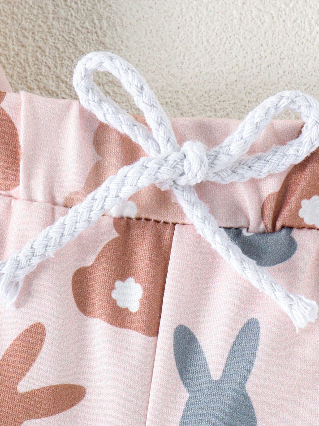Children's Bunny Print Short Sleeve Top and Shorts Set