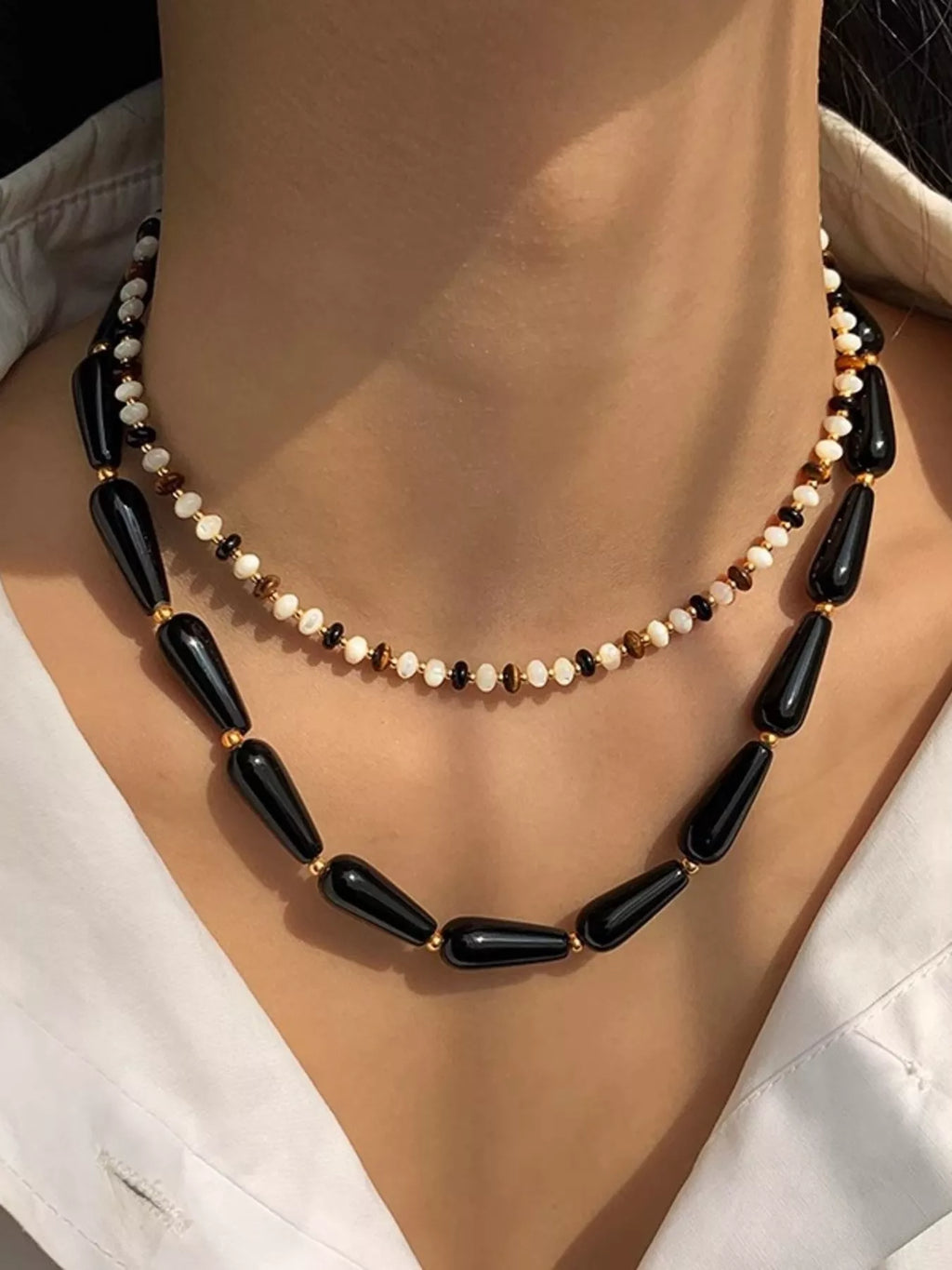 Alloy Teardrop Adjustable Necklace