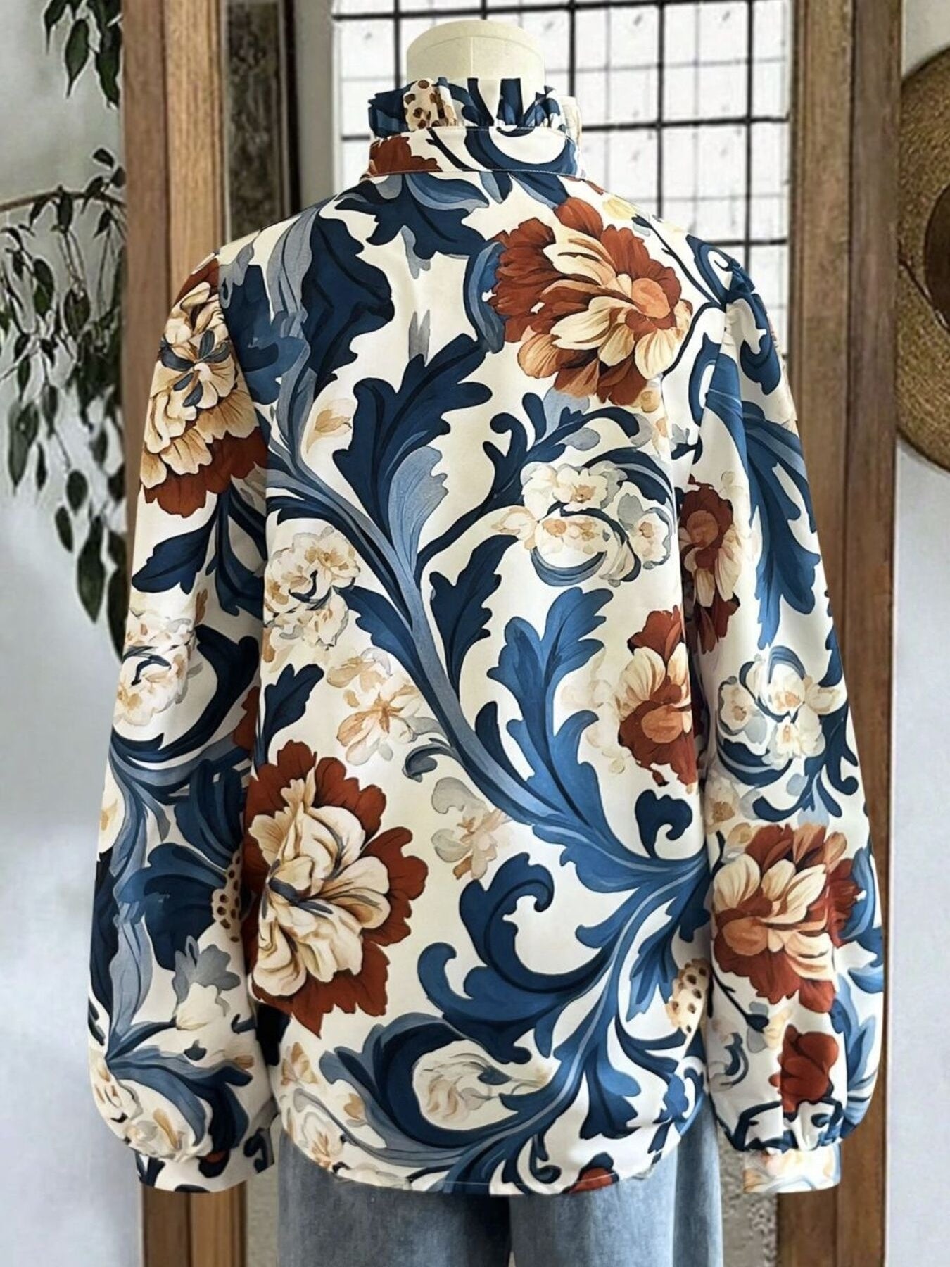 Floral Print Long Sleeve Blouse
