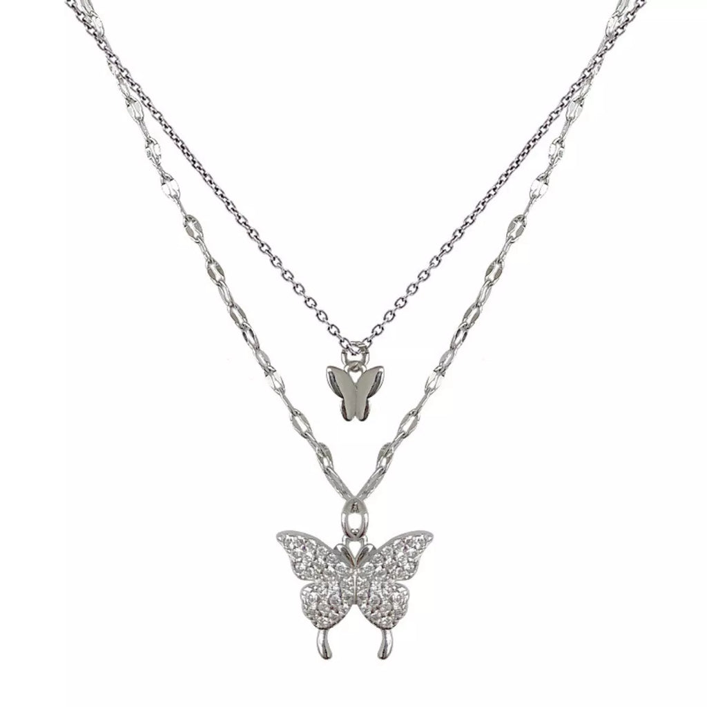 Double Layered Butterfly Necklace