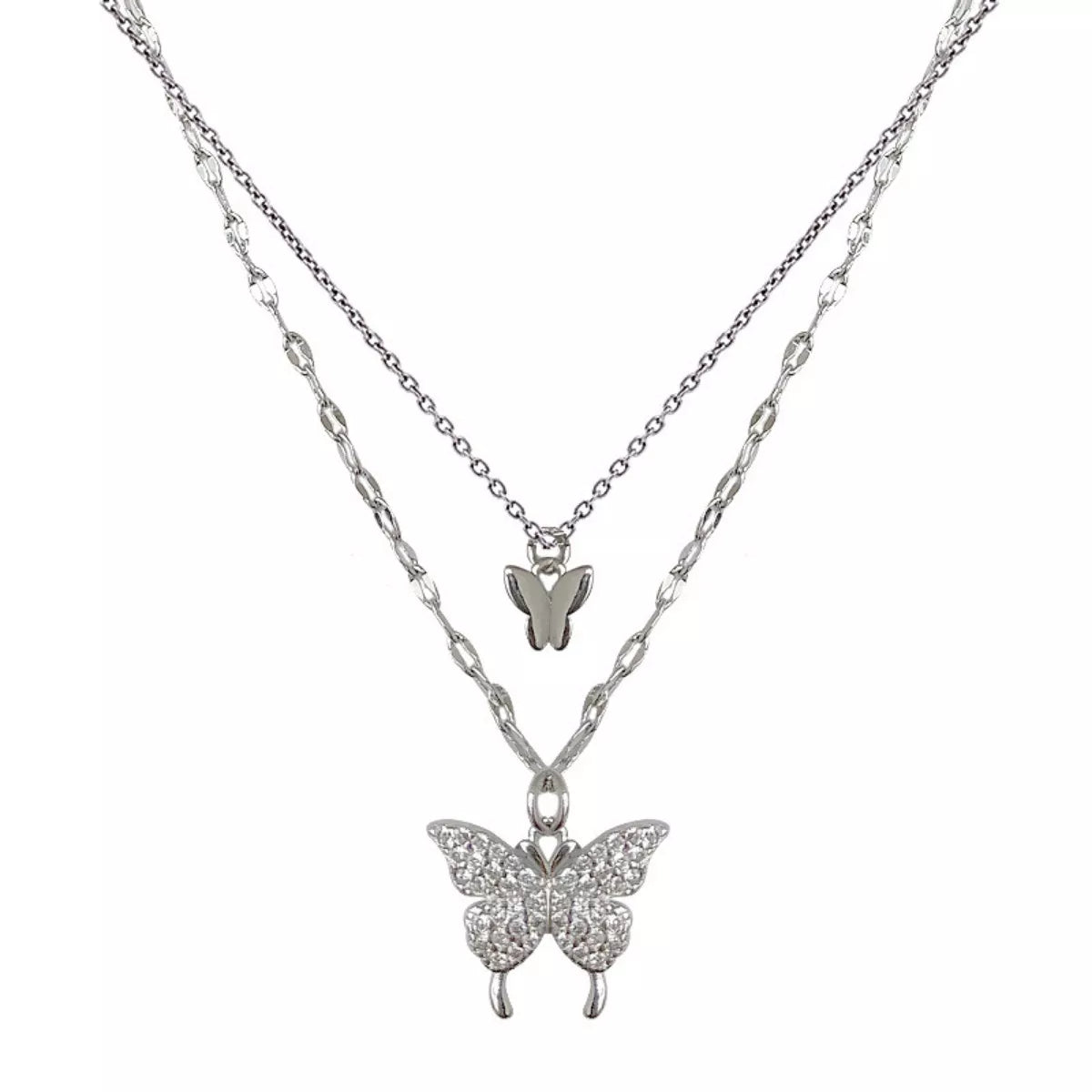 Double Layered Butterfly Necklace