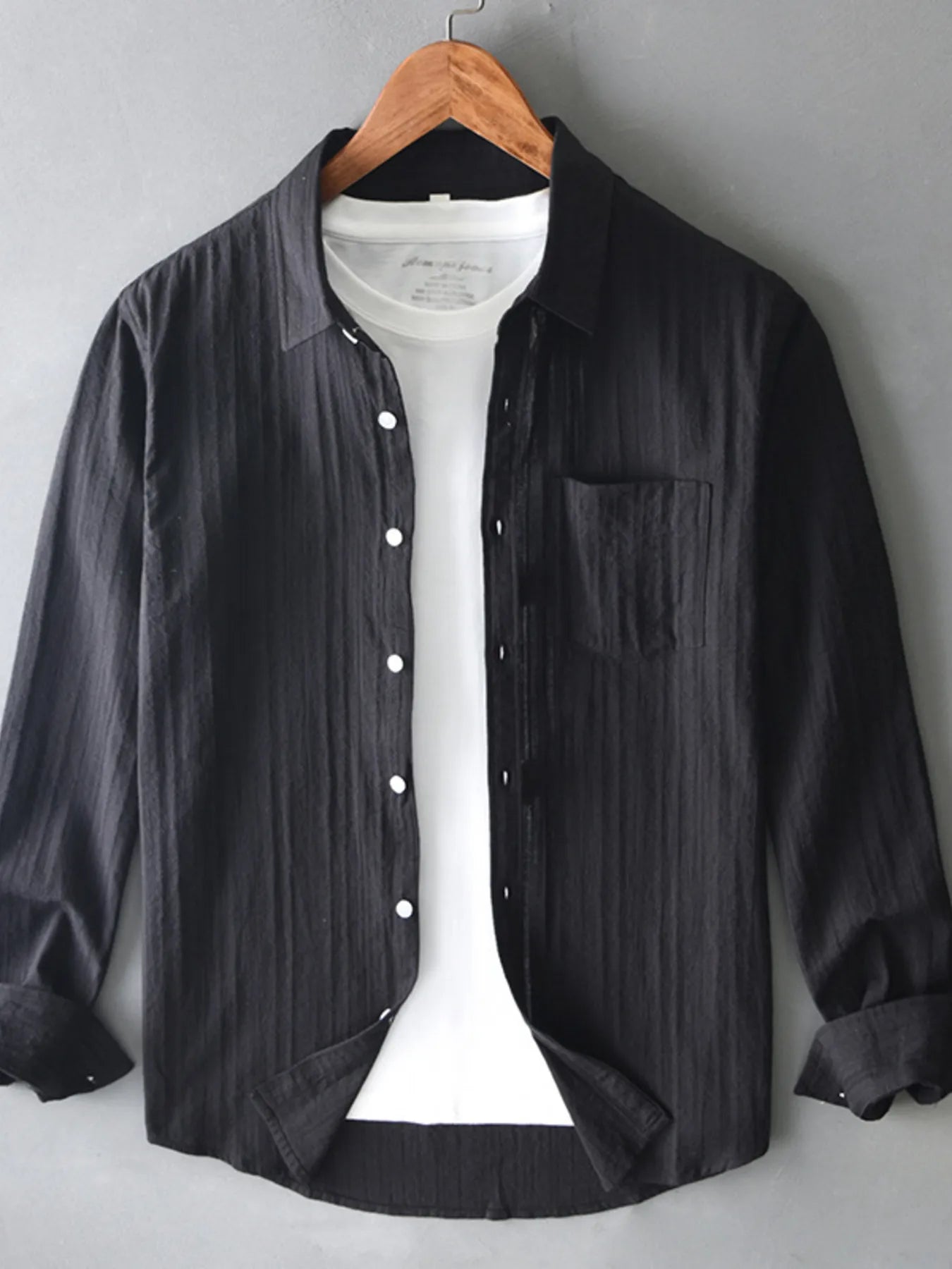 Men's Plus Size Button Up Long Sleeve Shirt
