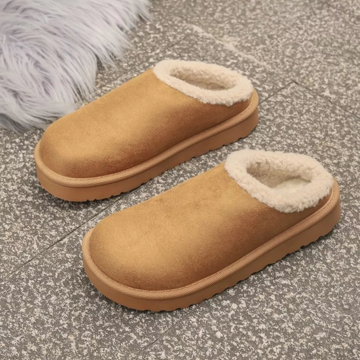 Cozy Plush Lined Platform Slippers