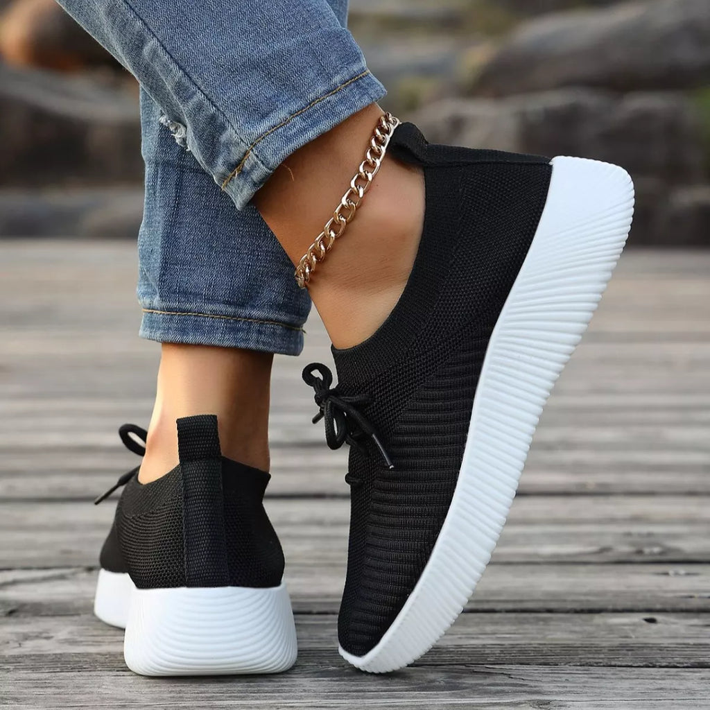 Round Toe Lace Up Sneakers