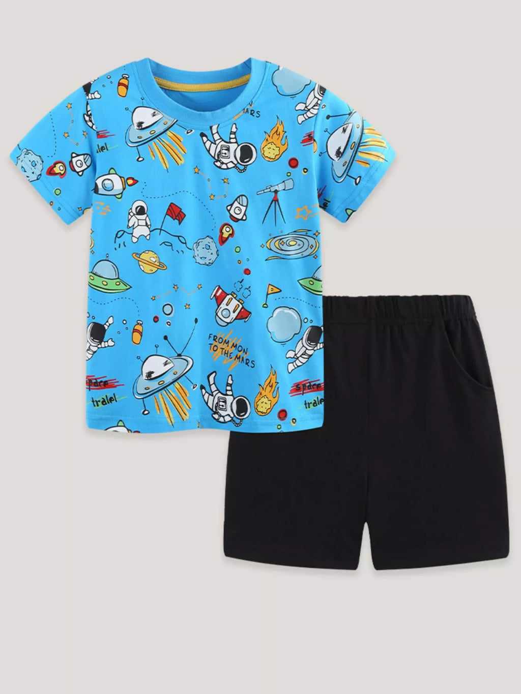 Children's Astronaut Print Tee & Shorts Set