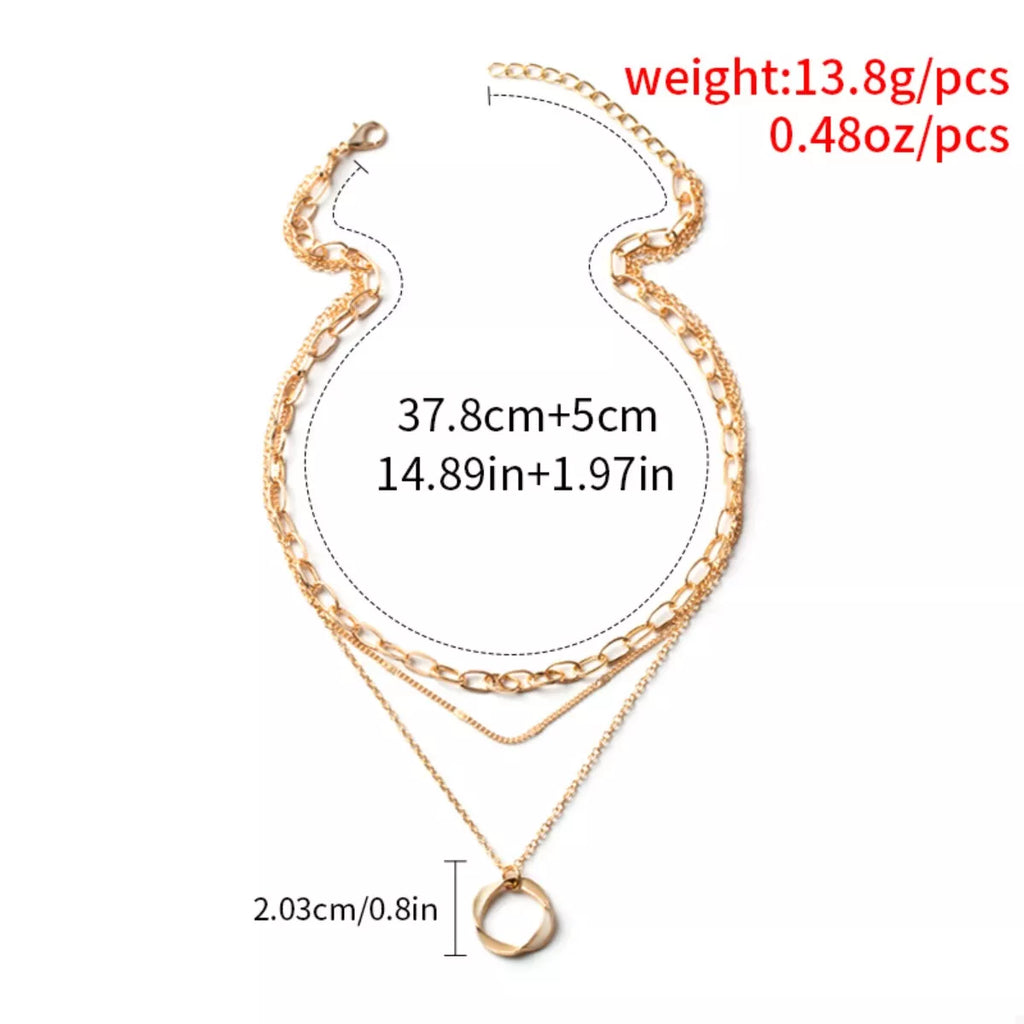 Three Layered Pendant Necklace