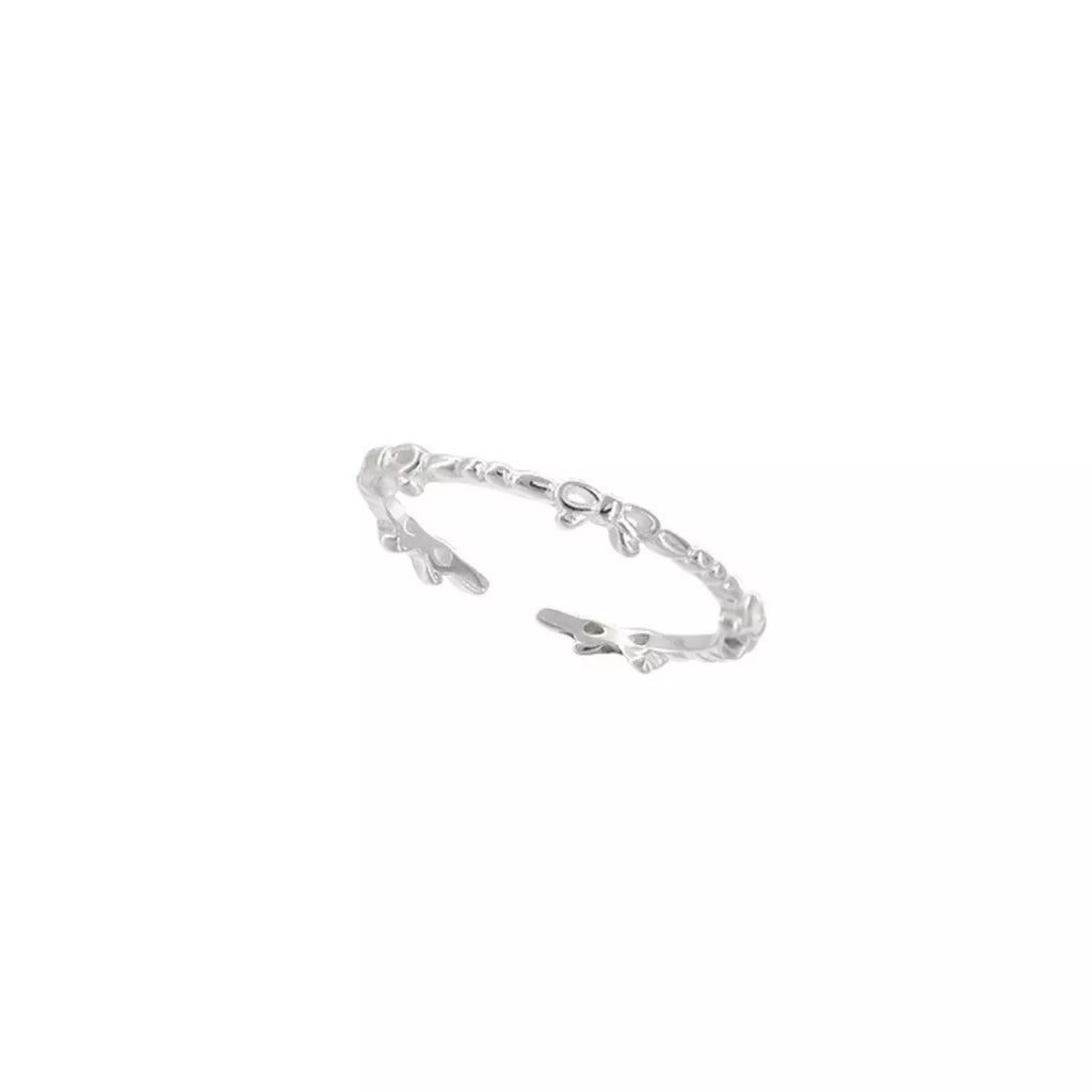 925 Sterling Silver Bow Open Ring
