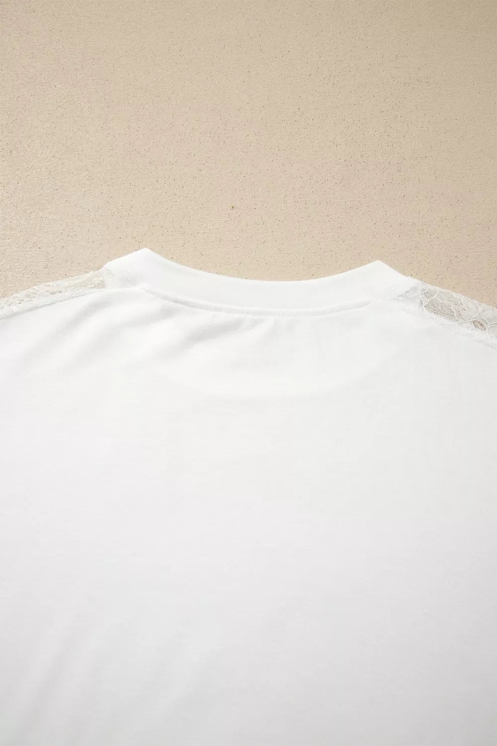 Lace Patchwork Round Neck Long Sleeve Top