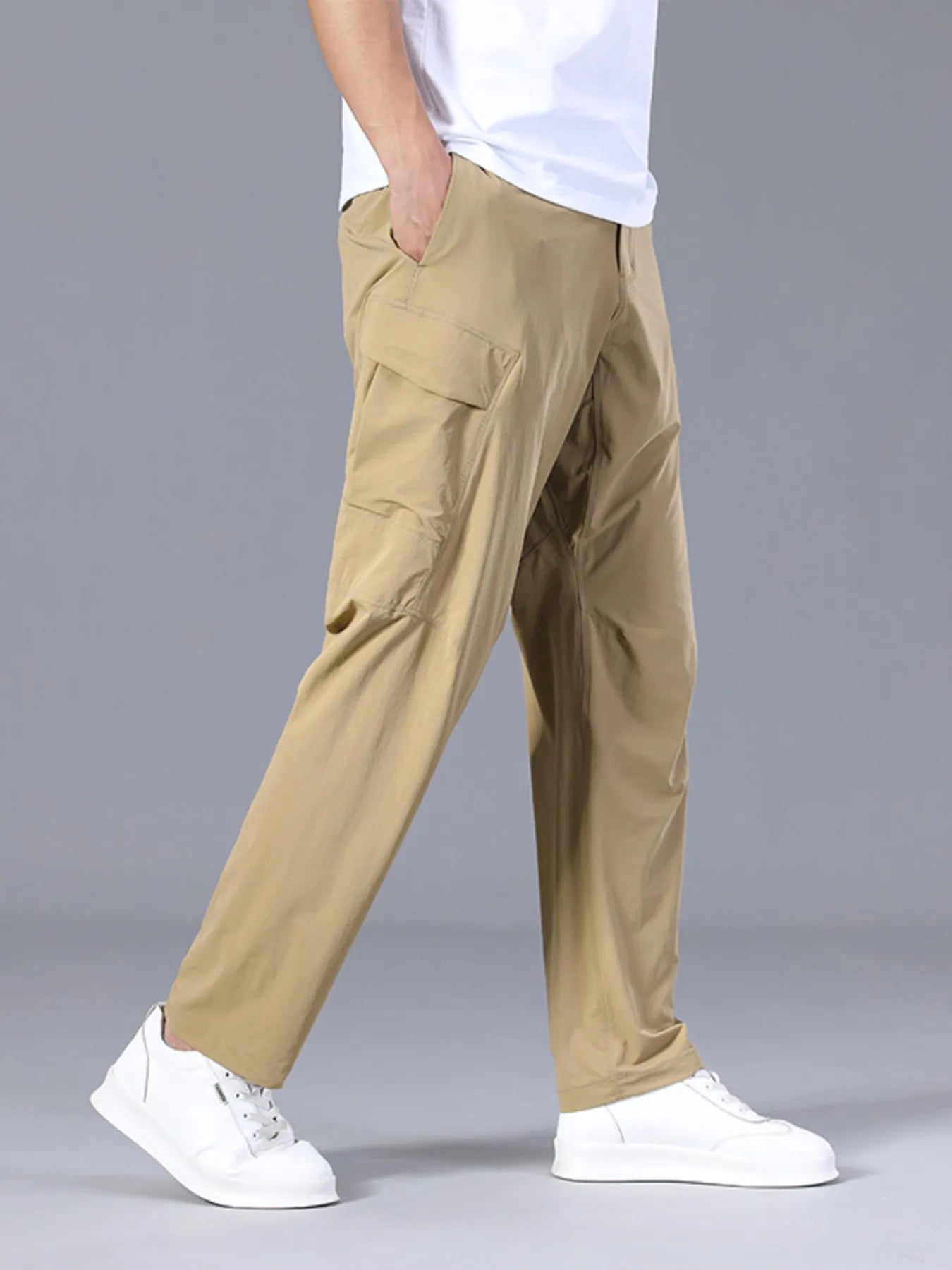 Men's Plus Size Pocketed Loose Fit Pants