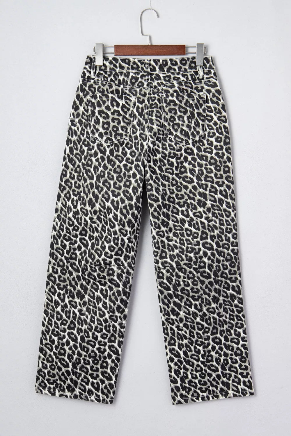 Leopard Print Barrel Jeans