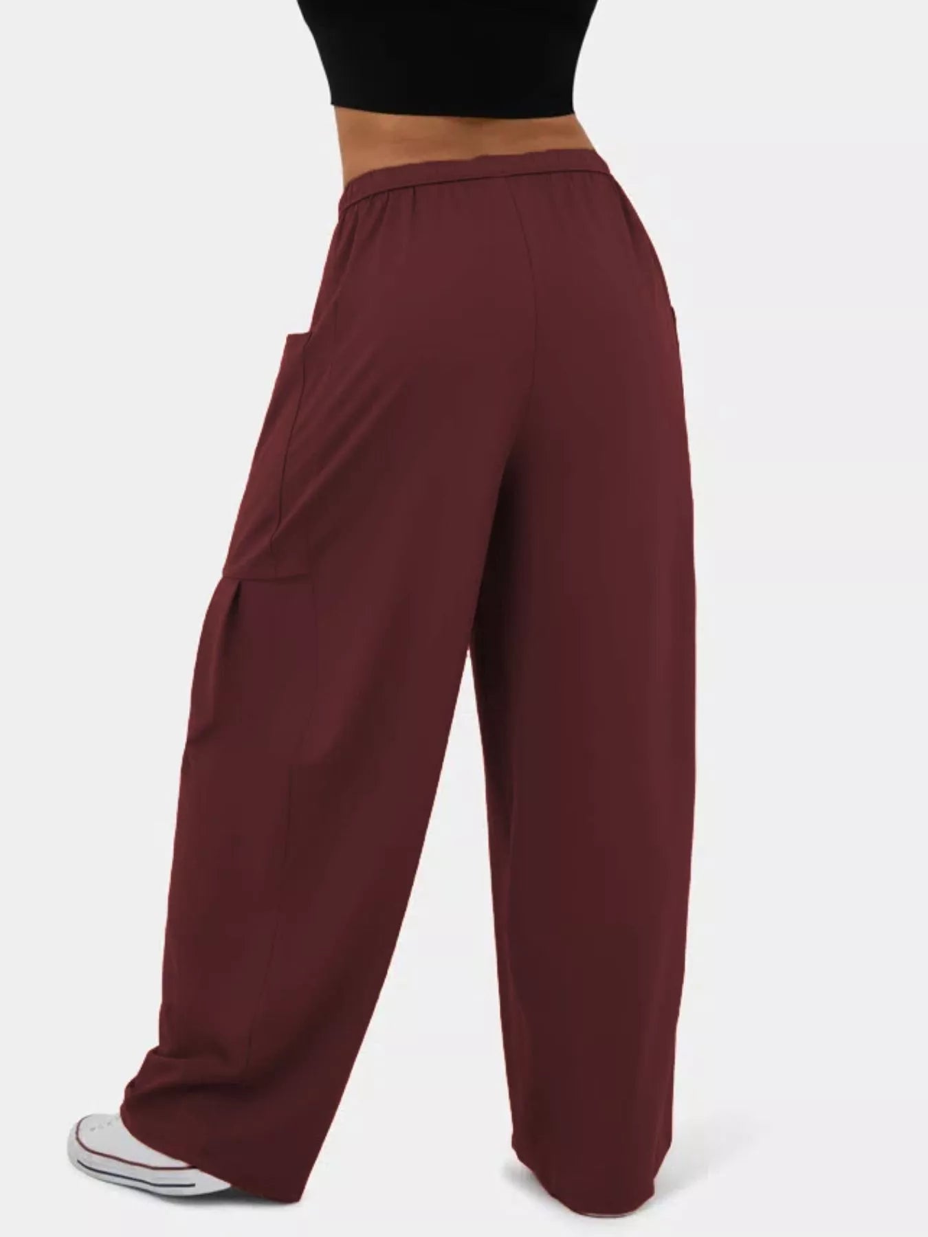 High-Waisted Drawstring Wide-Leg Pants