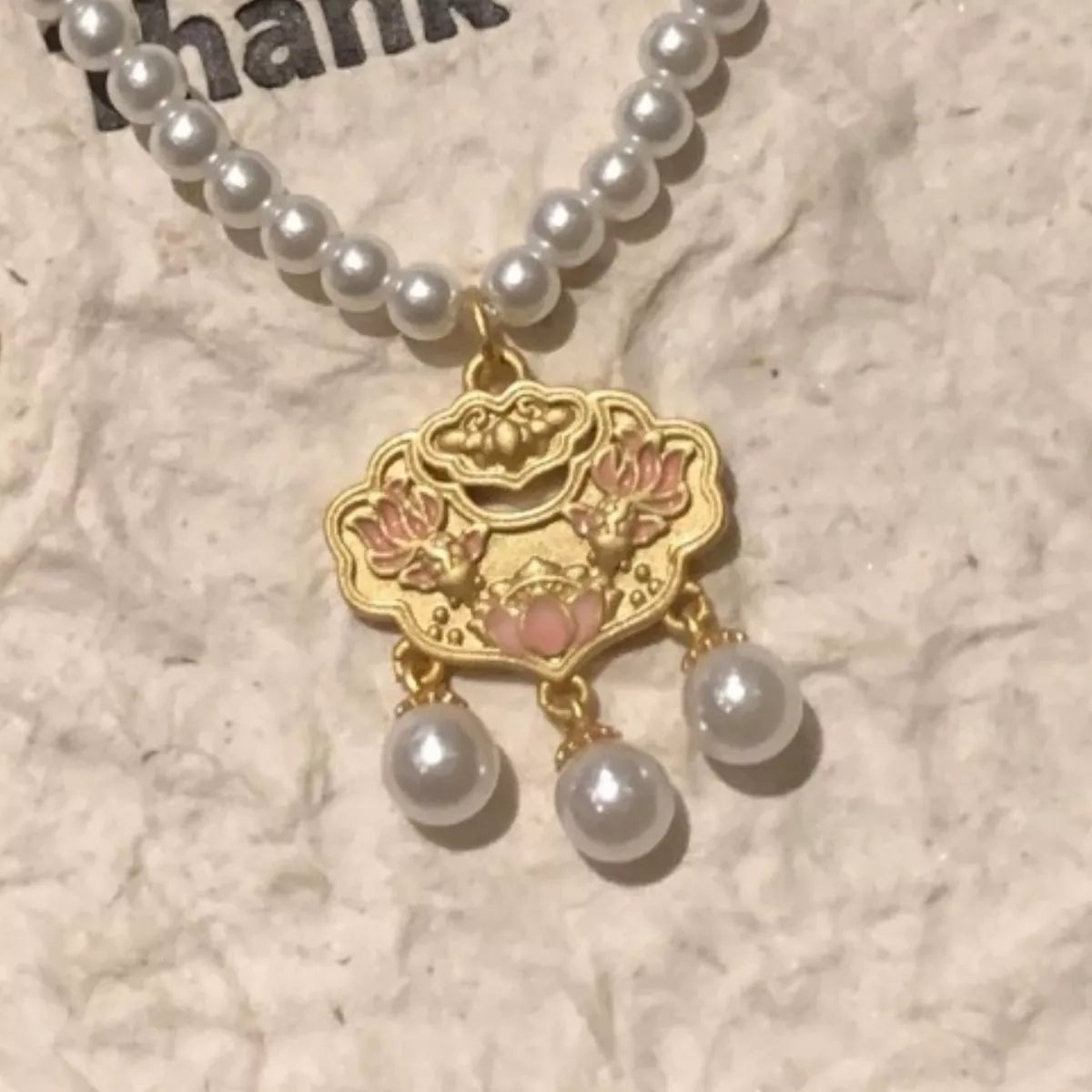 18K Gold-Plated Lotus Pendant Necklace