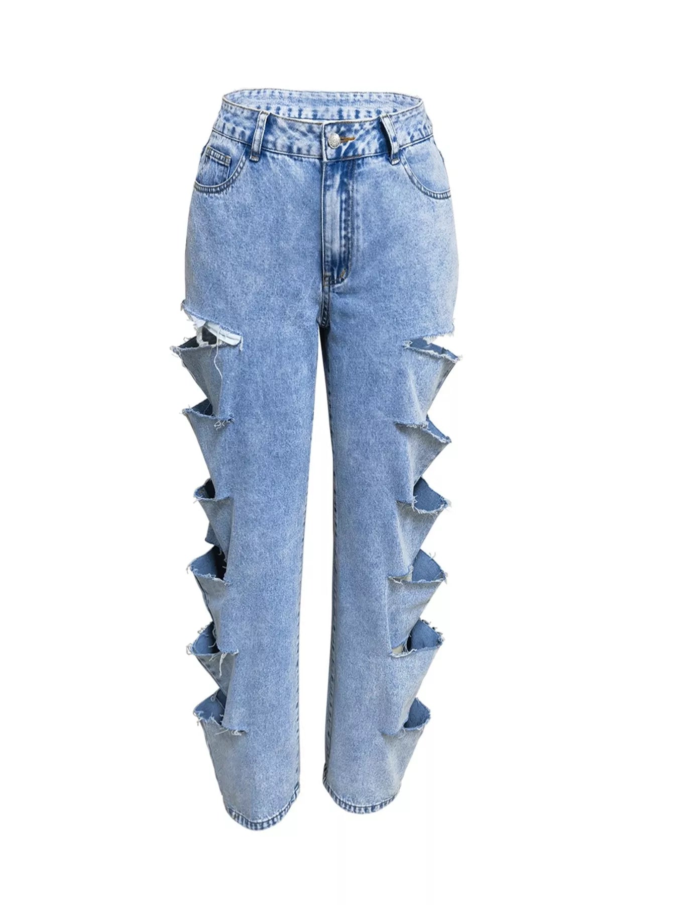 Distressed Wide Leg Jeans