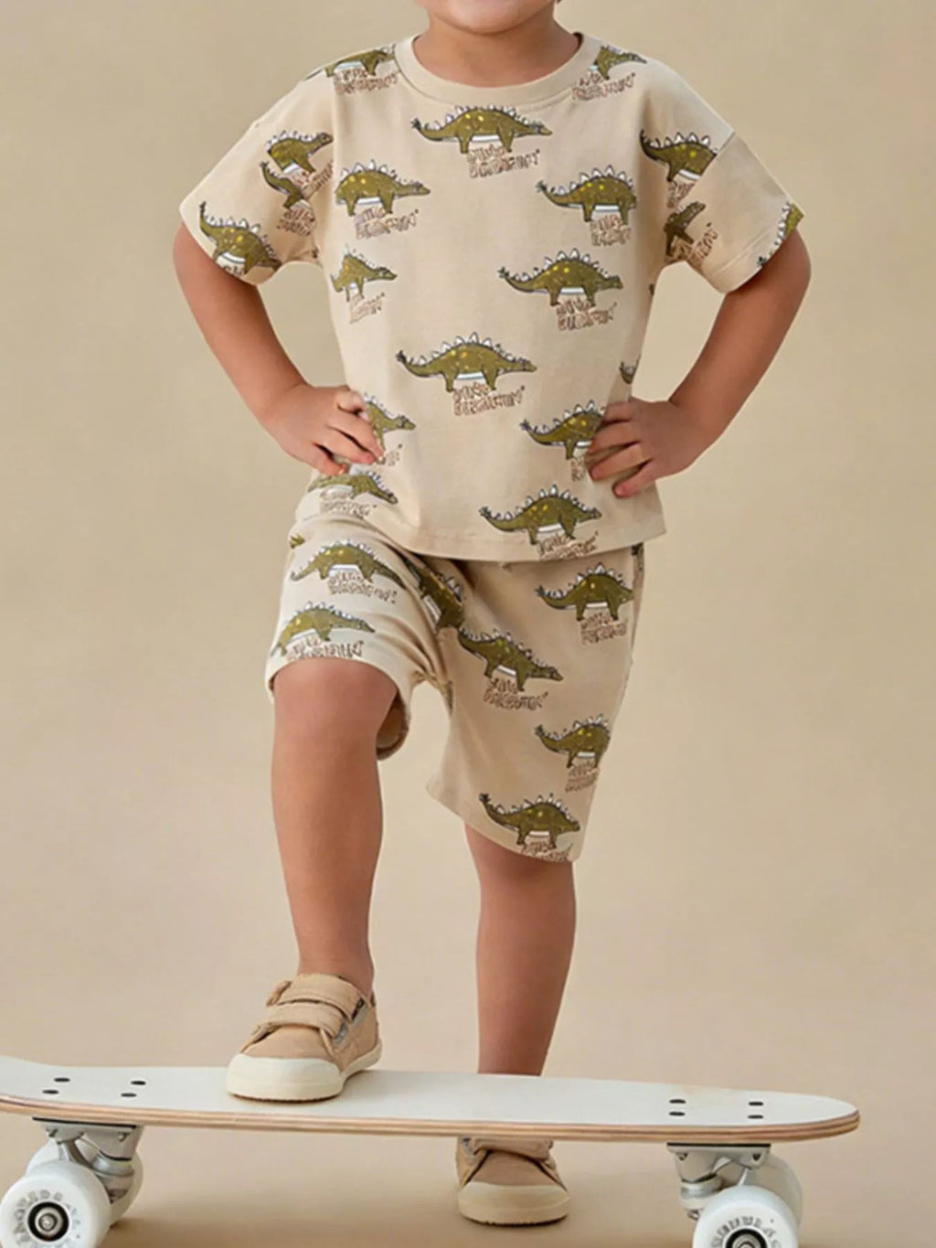 Children's Dinosaur Print Tee and Shorts Set