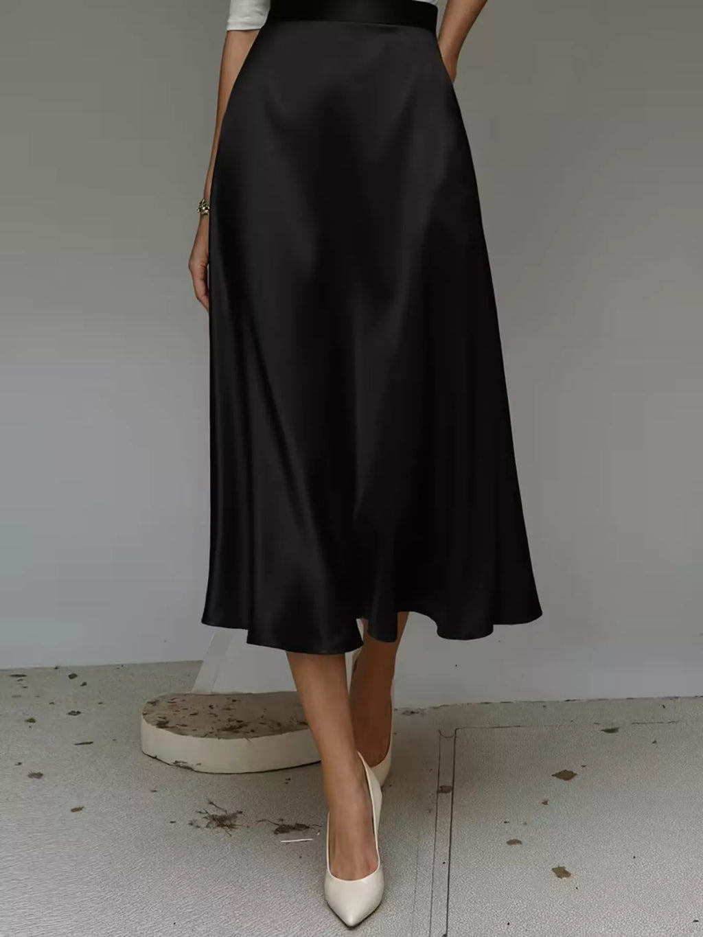 Satin Midi Skirt