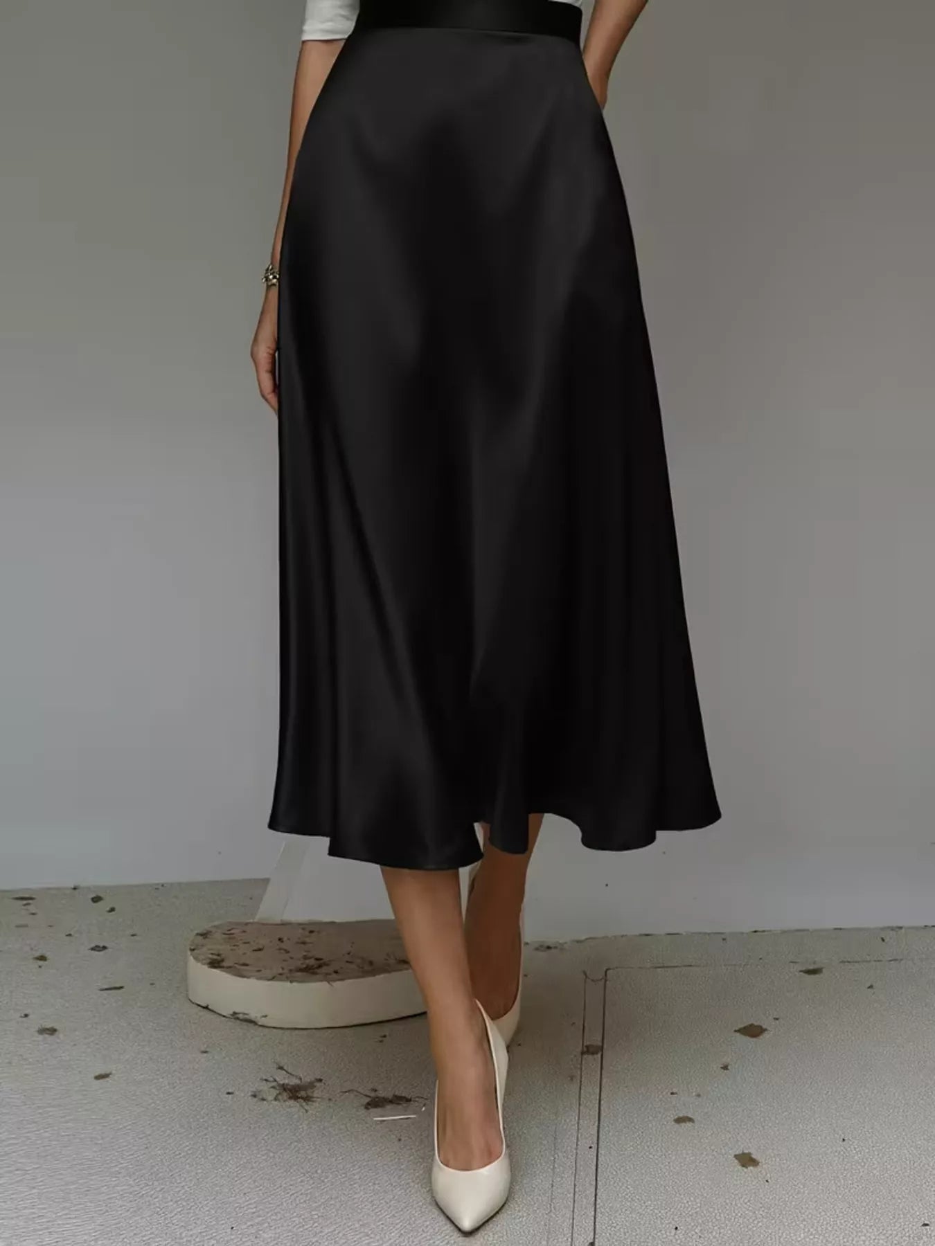 Satin Midi Skirt