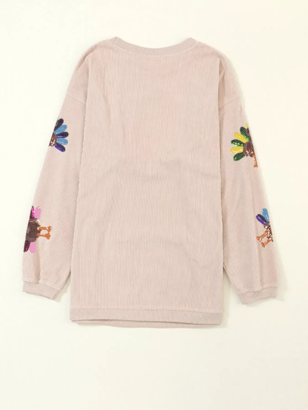 Full Size Turkey Graphic Corded Baggy Sweatshirt Plus Size