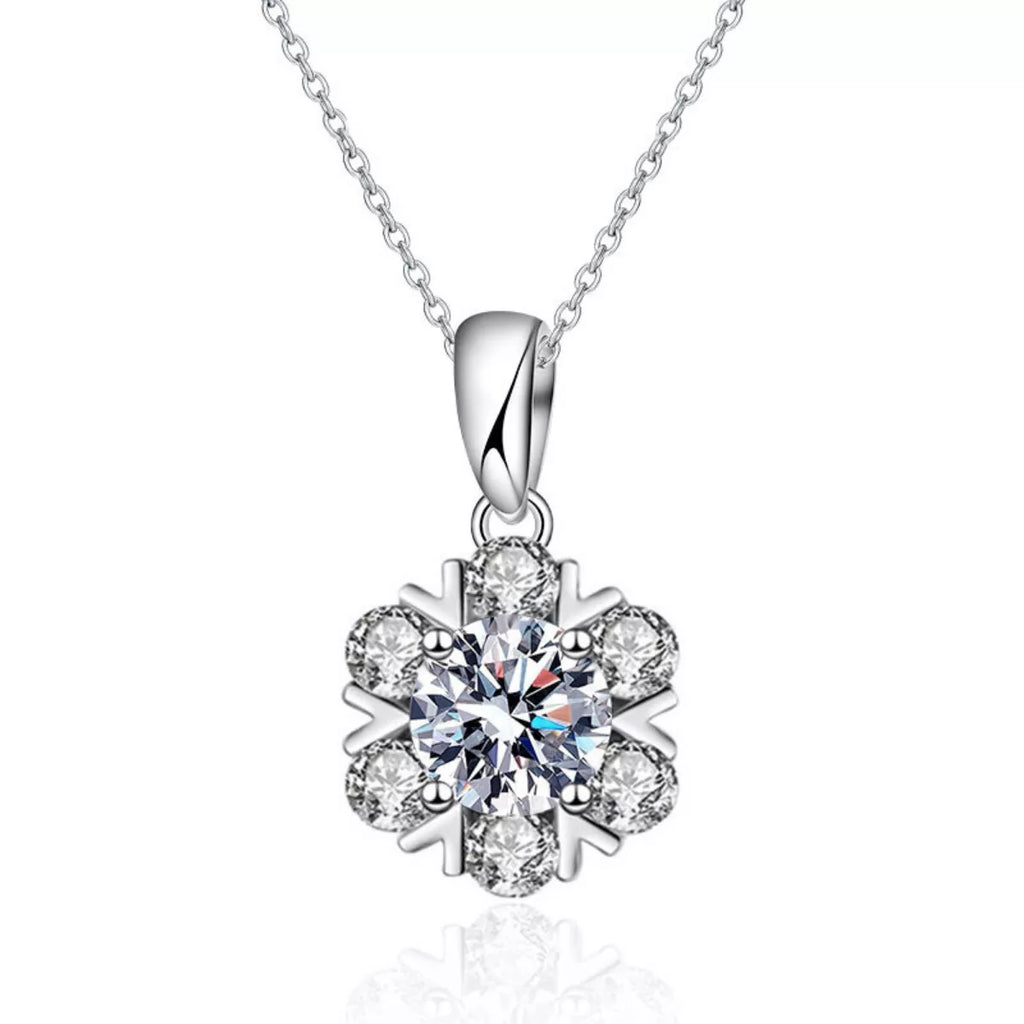 1 Carat Moissanite 925 Sterling Silver Pendant Necklace