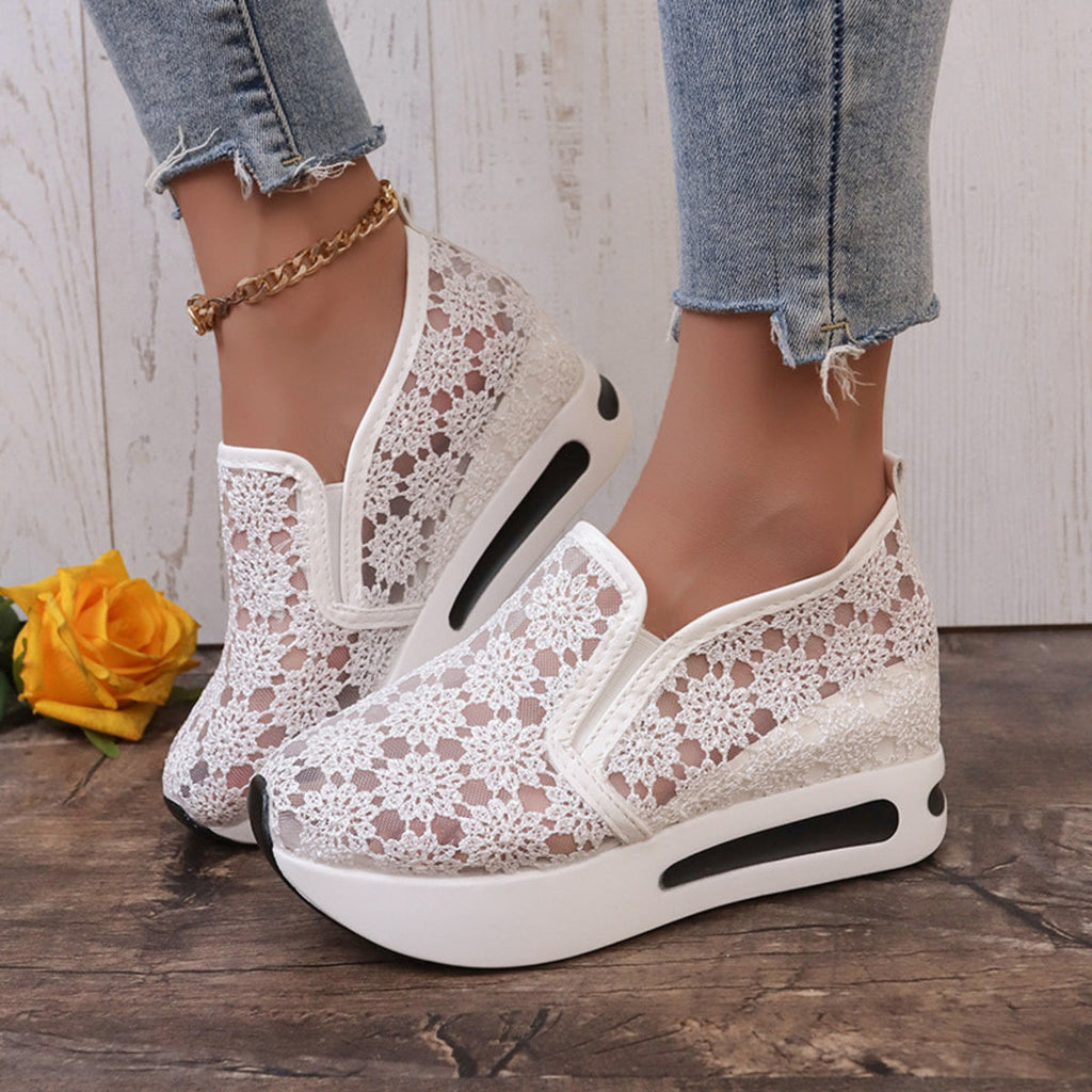 Floral Lace Breathable Slip-Ons
