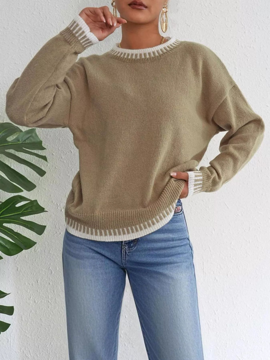 Relaxed Fit Long Sleeve Sweater